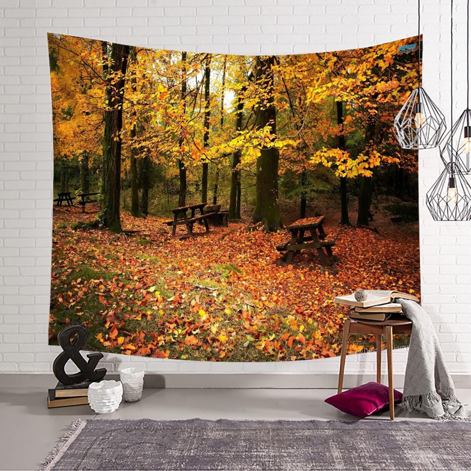 Musihy Nature Tapestry - 83x55 Inch Maple Leaf Wall Hanging for Living Room, Bedroom Decor | Aesthetic Bohemian Home Decor | Perfect for Dorm, Apartment & Festival Decorations
