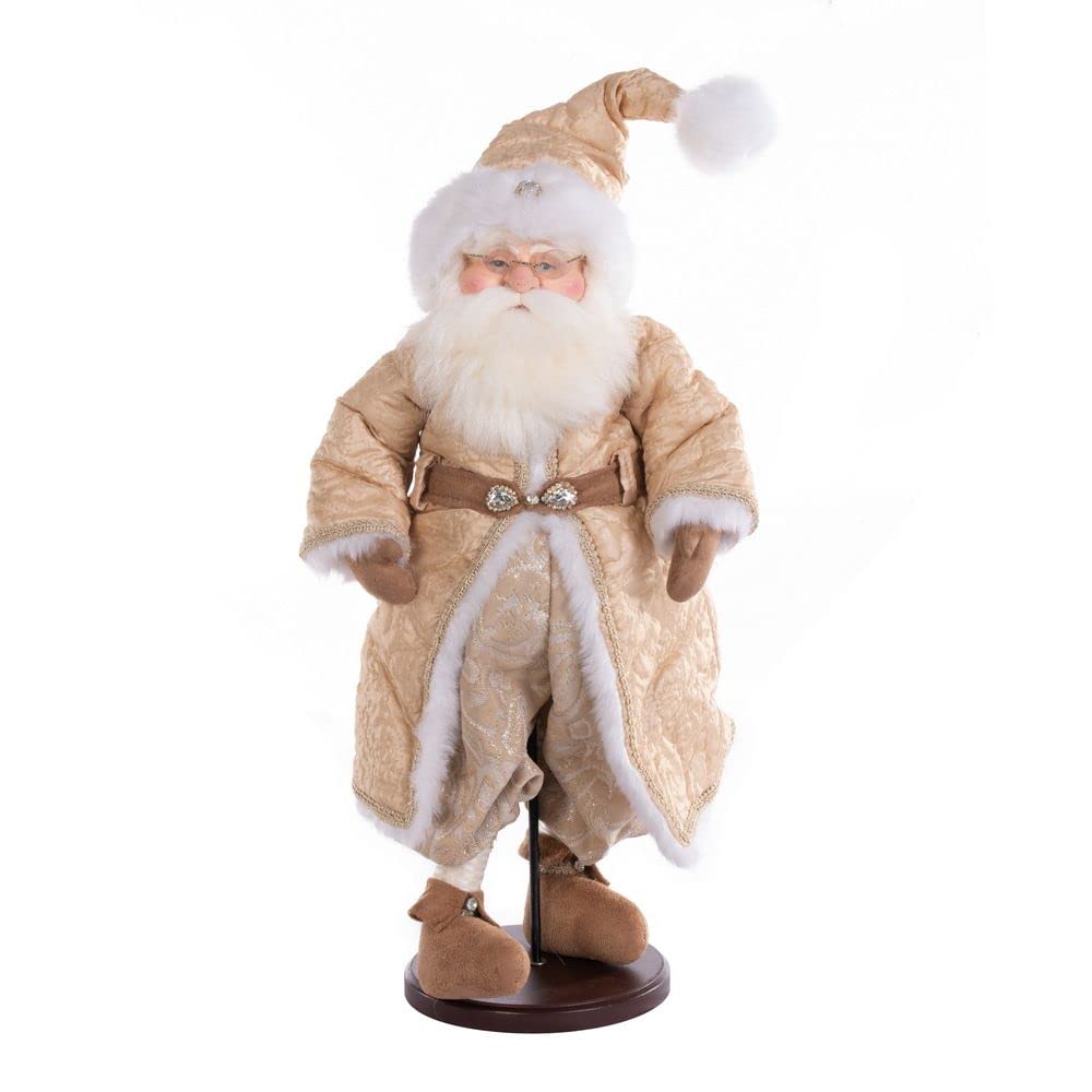 Vickerman 19-Inch Rejoice Collection Santa Claus Doll with Stand - Perfect for Christmas Decorations, Holiday Home Décor & Festive Gift Giving