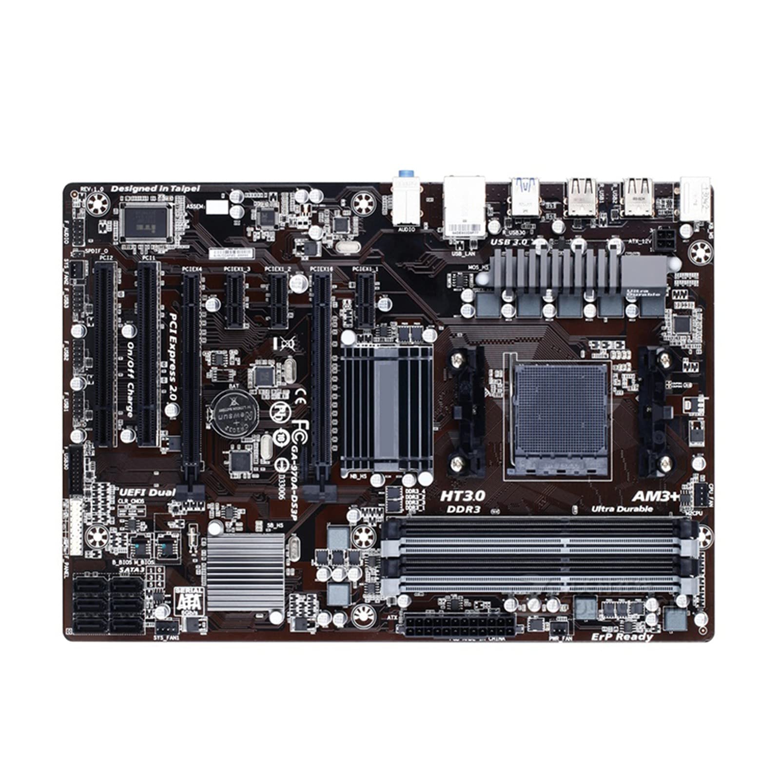 GIGABYTE GA-970A-DS3P AM3+ ATX Motherboard - AMD FX/Phenom II/Athlon II Compatible, DDR3 32GB, UEFI BIOS - Perfect for Gaming PCs & High-Performance Desktop Computers
