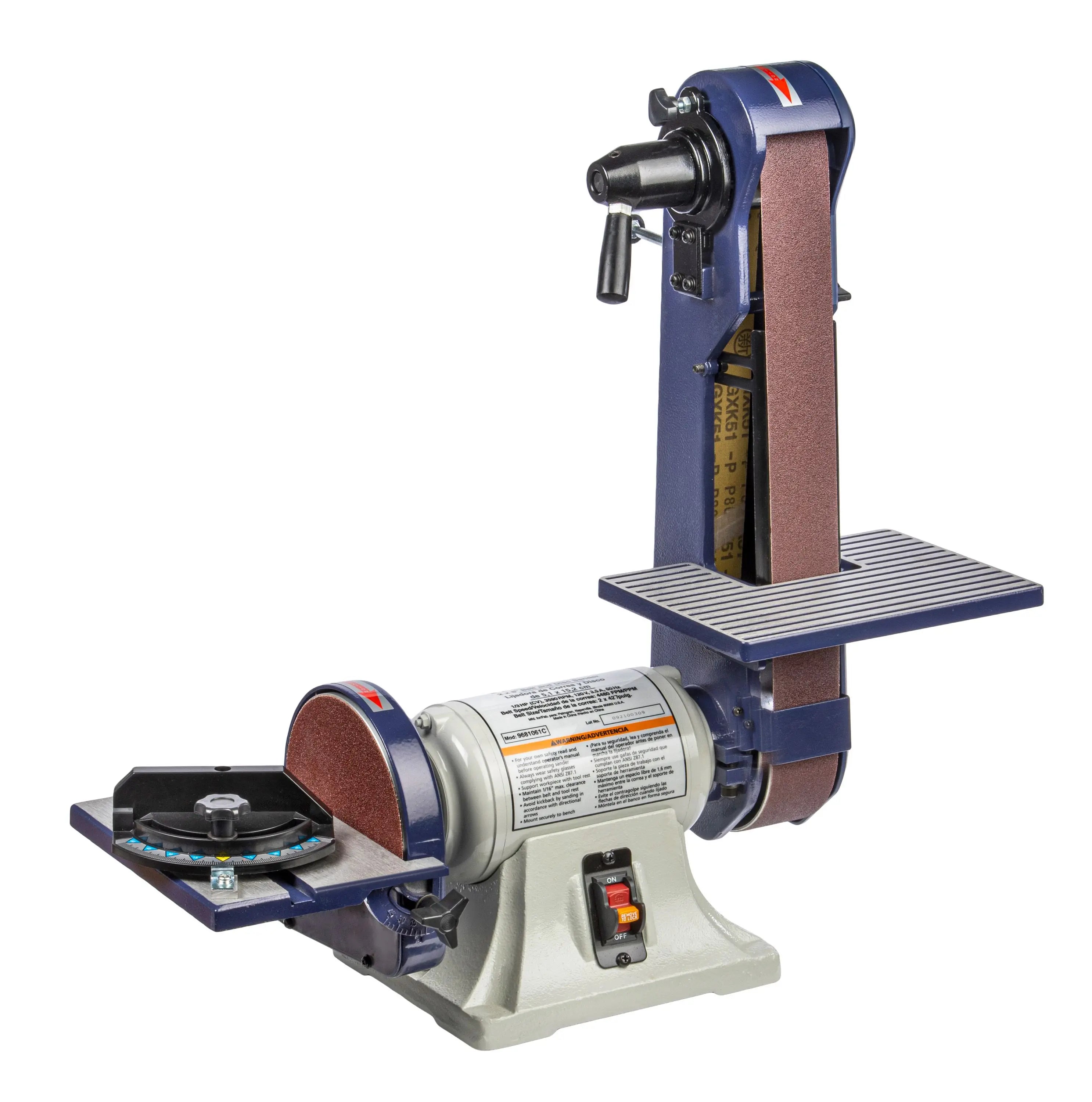 2 x 42 Inch Belt & 6 Inch Disc Sander - Dual Power Bench Grinder for Woodworking, Metal Polishing & Knife Sharpening - Perfect for DIY Projects & Professional Workshops