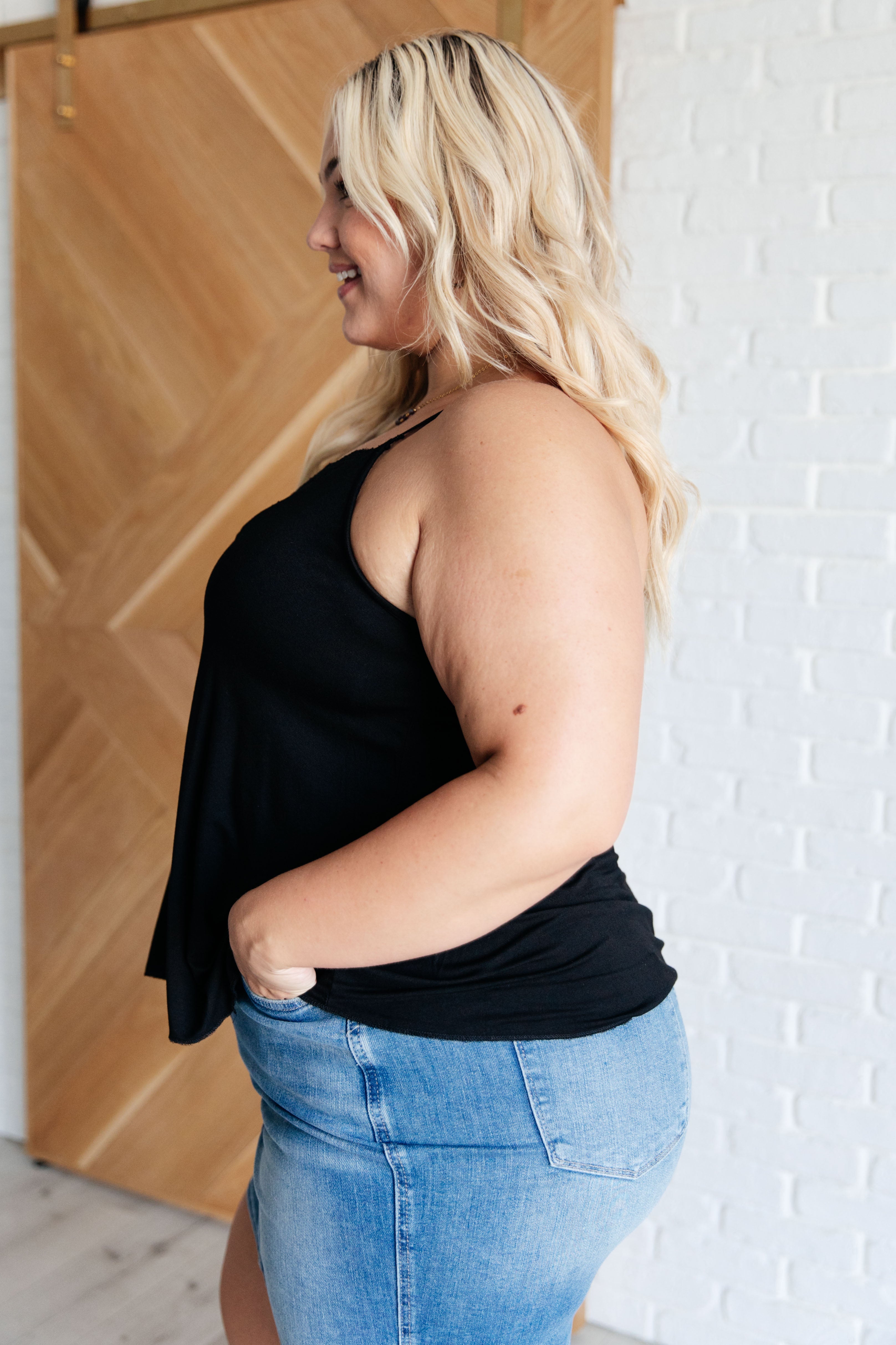 Elegant Black Lace Detail Cami Top for Women - Perfect for Date Nights & Evening Outfits