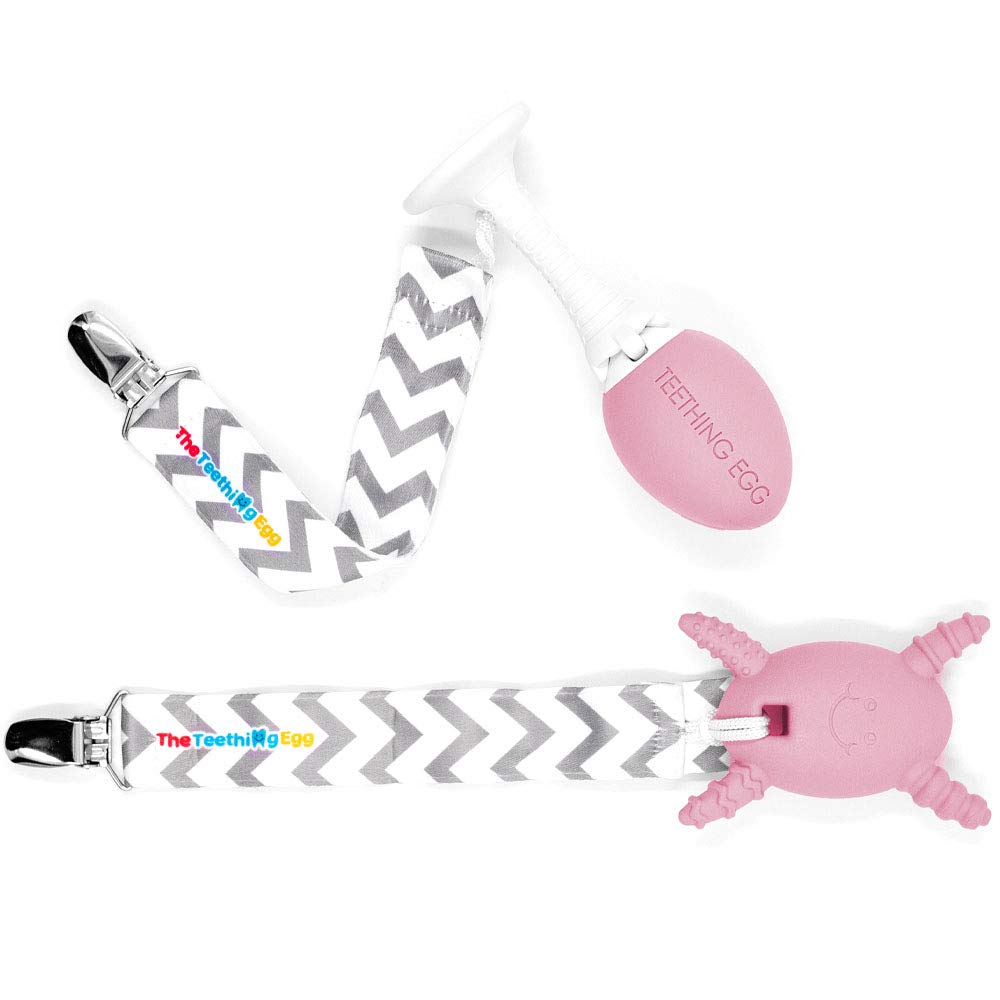 The Teething Egg Pink Bundle - Best Baby Teething Toy for 3-18 Months | Soothing Relief for Infants & Toddlers | Sensory Toy for 0-6 & 6-12 Months | Perfect Baby Shower Gift & Registry Must Have | Ideal for Home, Travel & Daycare Use