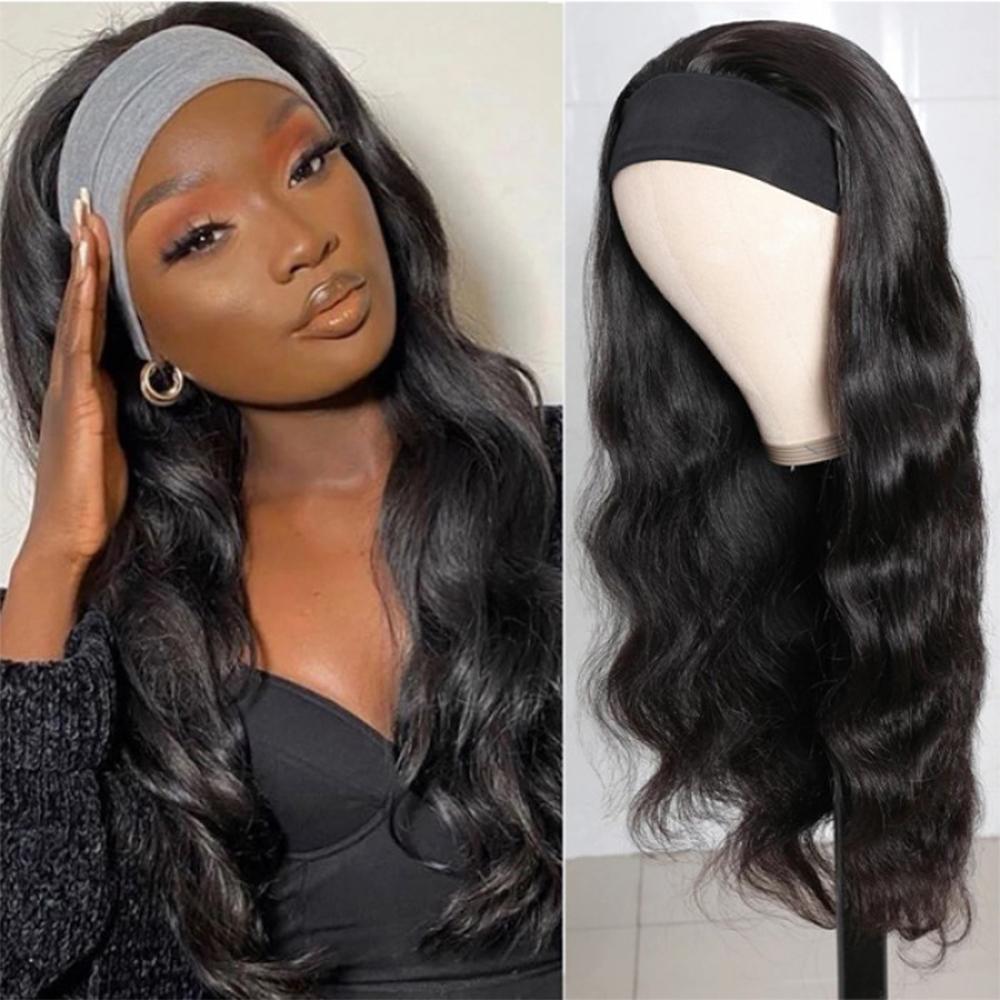 Body Wave Glueless Headband Wig - Natural Black 180% Density Human Hair - Perfect for Daily Wear, Parties & Protective Styling