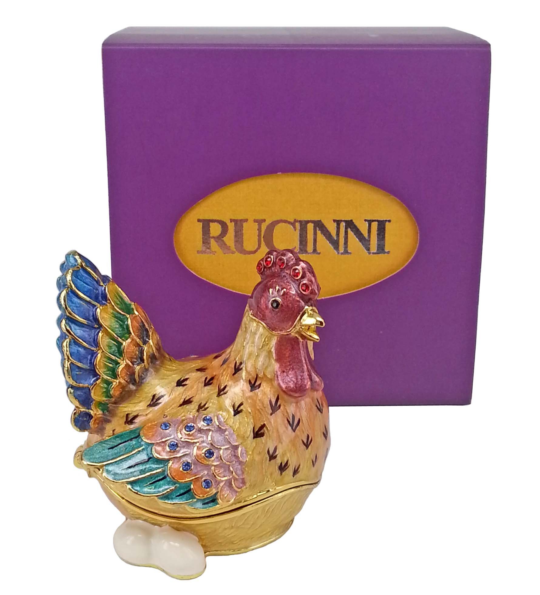 Crystal Jeweled Hen Egg Trinket Box - Elegant Home Decor for Gifts & Display