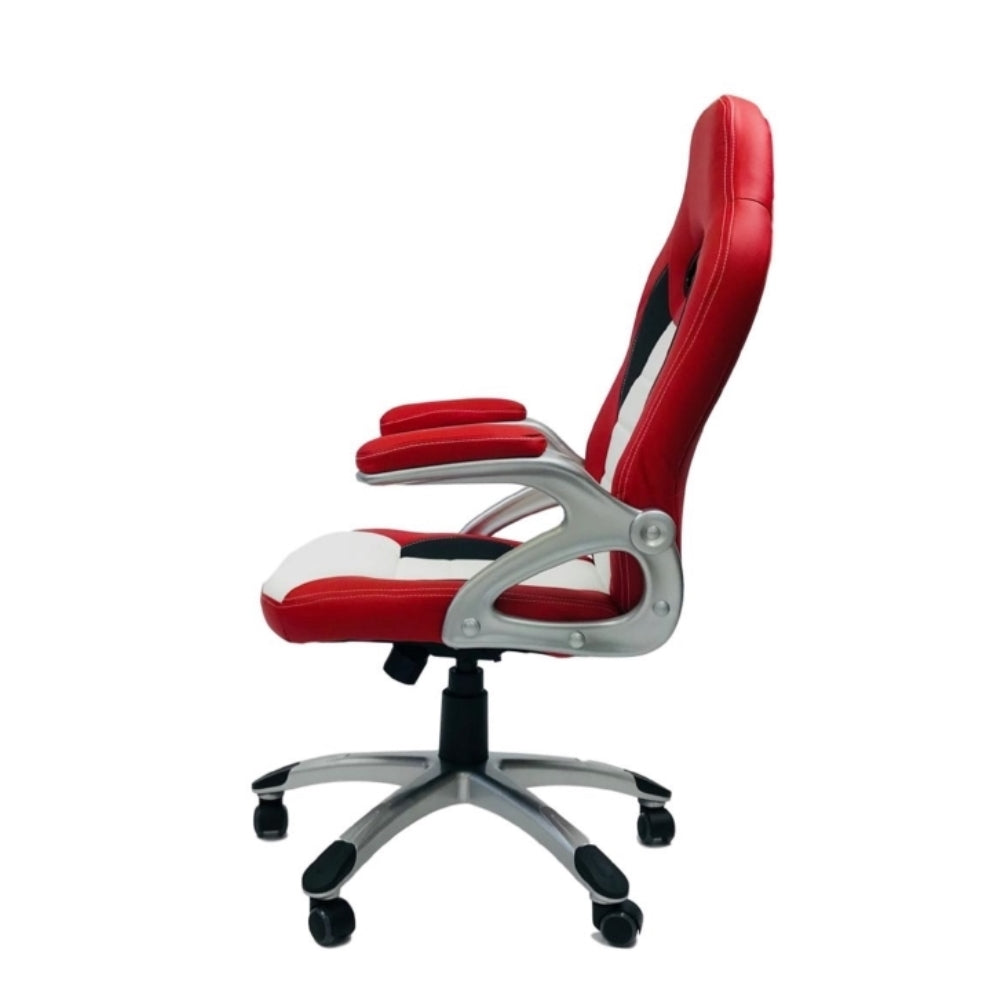 HAWK SERIES 2741 Gaming Chair - Ergonomic Racing Style with Adjustable Lumbar Support (Red, White, Black) for PC, PS5, Xbox Gaming Setup & Home Office
