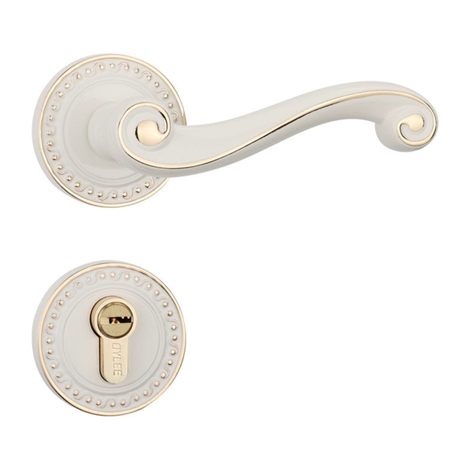 Premium Bronze Door Lock - European Style Handle for Bedroom & Living Room | Right-Handed White Hardware