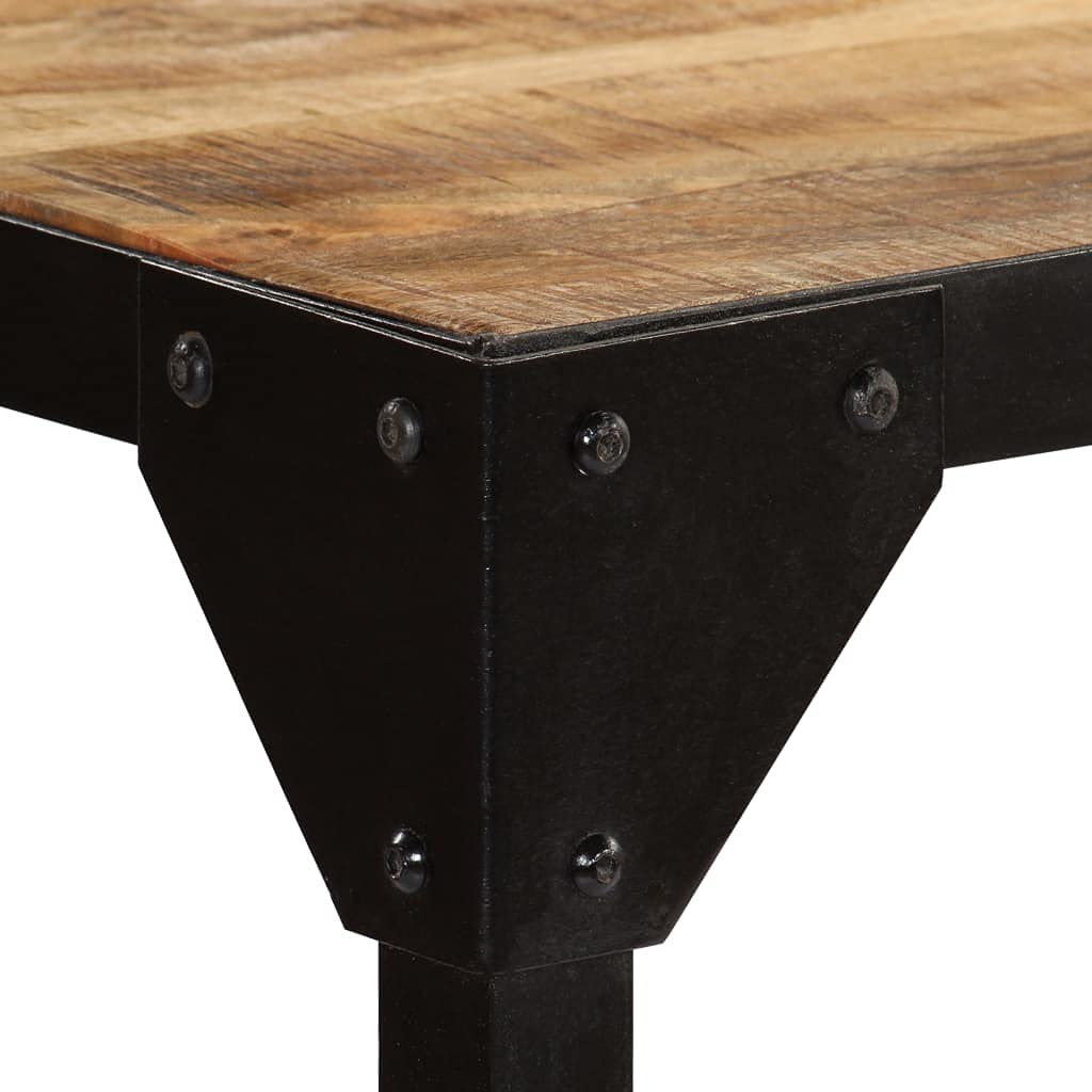 Solid Mango Wood & Steel Rectangular Dining Table 47.2