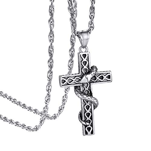 Cross (Snake) - Stainless Steel