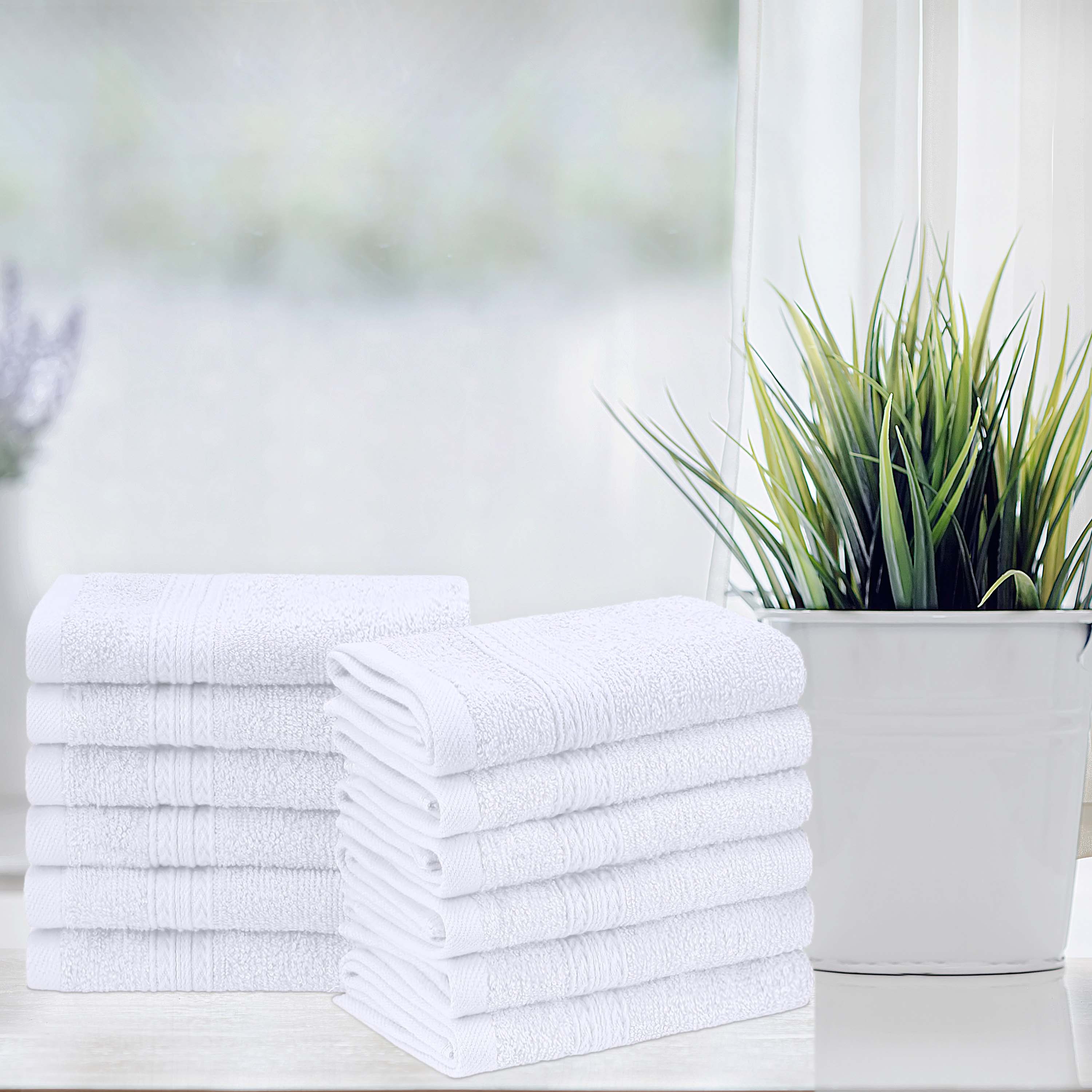 Organic Cotton 12-Piece Solid Face Towel Set | Eco-Friendly, Soft & Absorbent | Perfect for Spa, Gym, Travel & Home Use