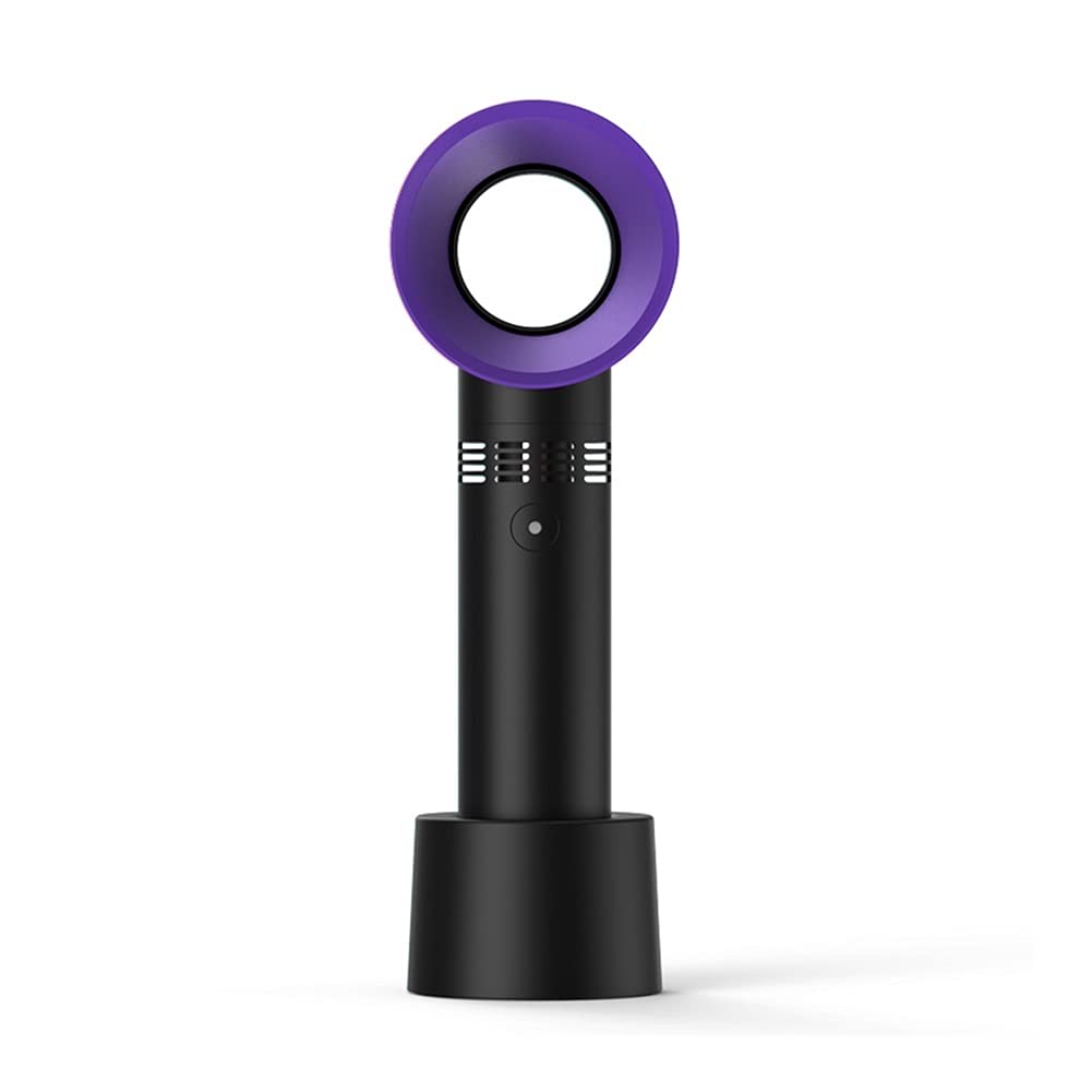 YAMIA Lightweight Mini Bladeless Fan - USB Rechargeable Portable Handheld Fan, Ultra Quiet Personal Desk Fan for Home, Office, Bedroom - Perfect for Indoor & Outdoor Use (Black) | Stay Cool at Work, Travel, Camping & Daily Activities