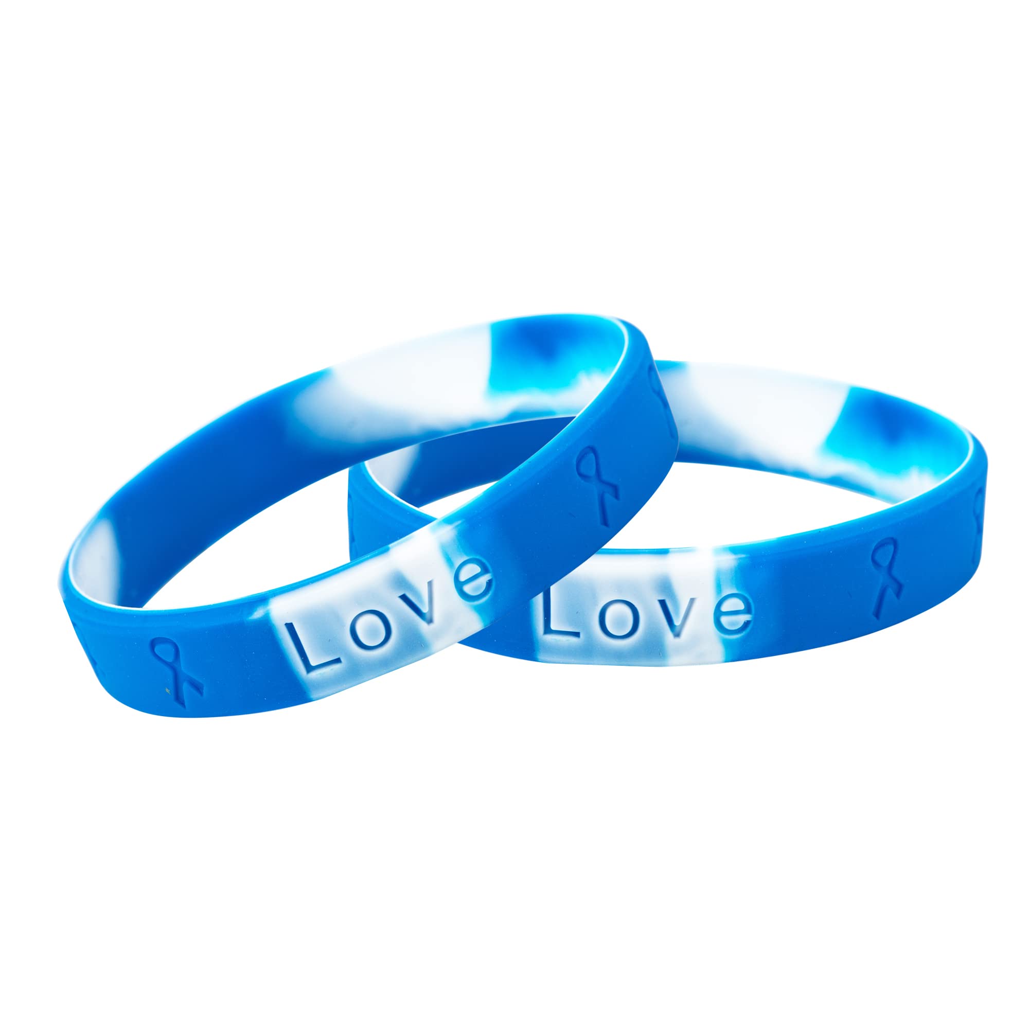 Blue & White Silicone Bracelets for ALS Awareness - Fundraising Wristbands for Lou Gehrig's Disease Support, Charity Events & Thoughtful Gifts | Wear for Sports, Workouts & Everyday Inspiration