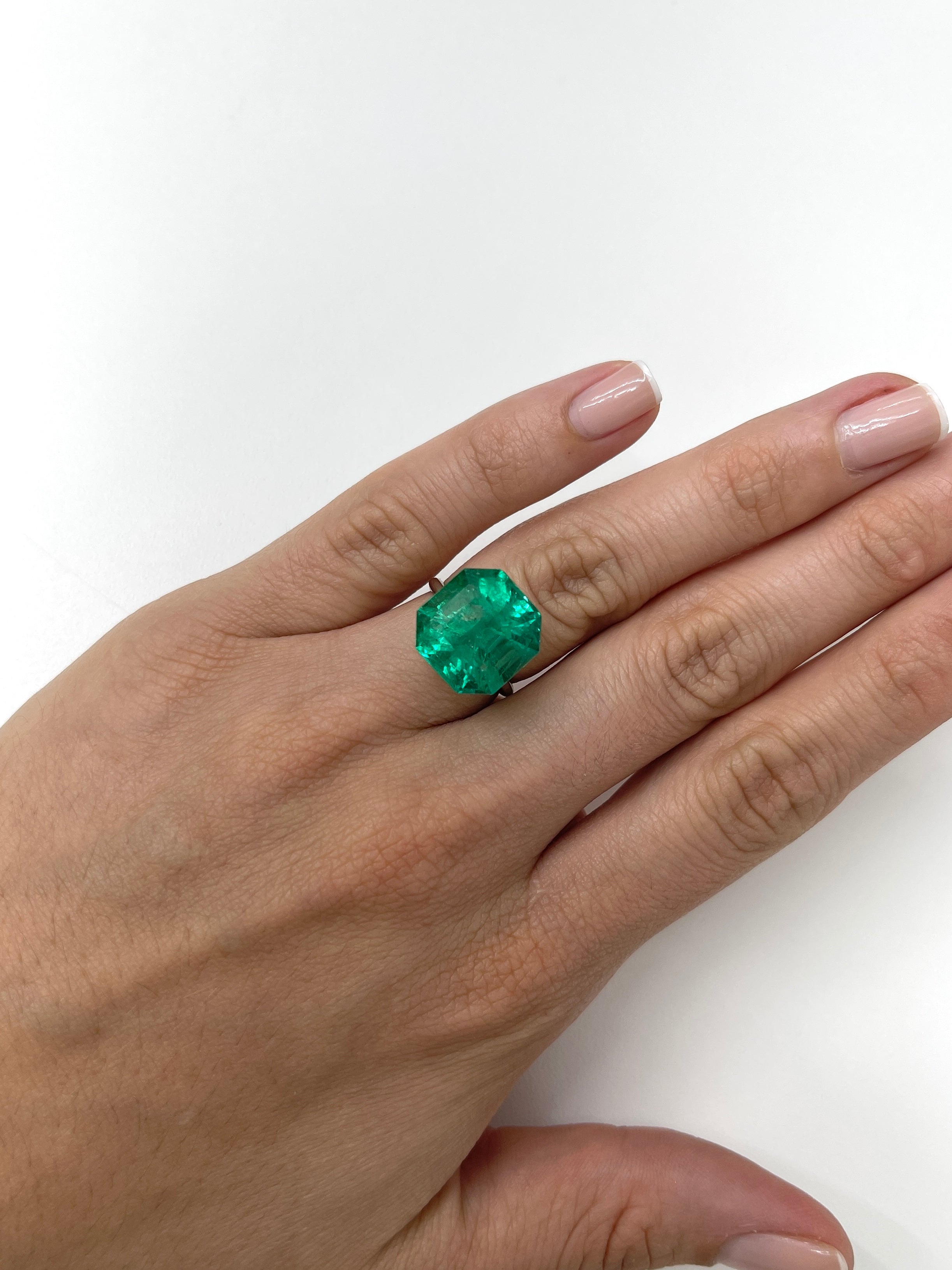 14.83 Carat AAA+ Colombian Loose Emerald - Asscher Cut Gemstone for Jewelry Making & Engagement Rings
