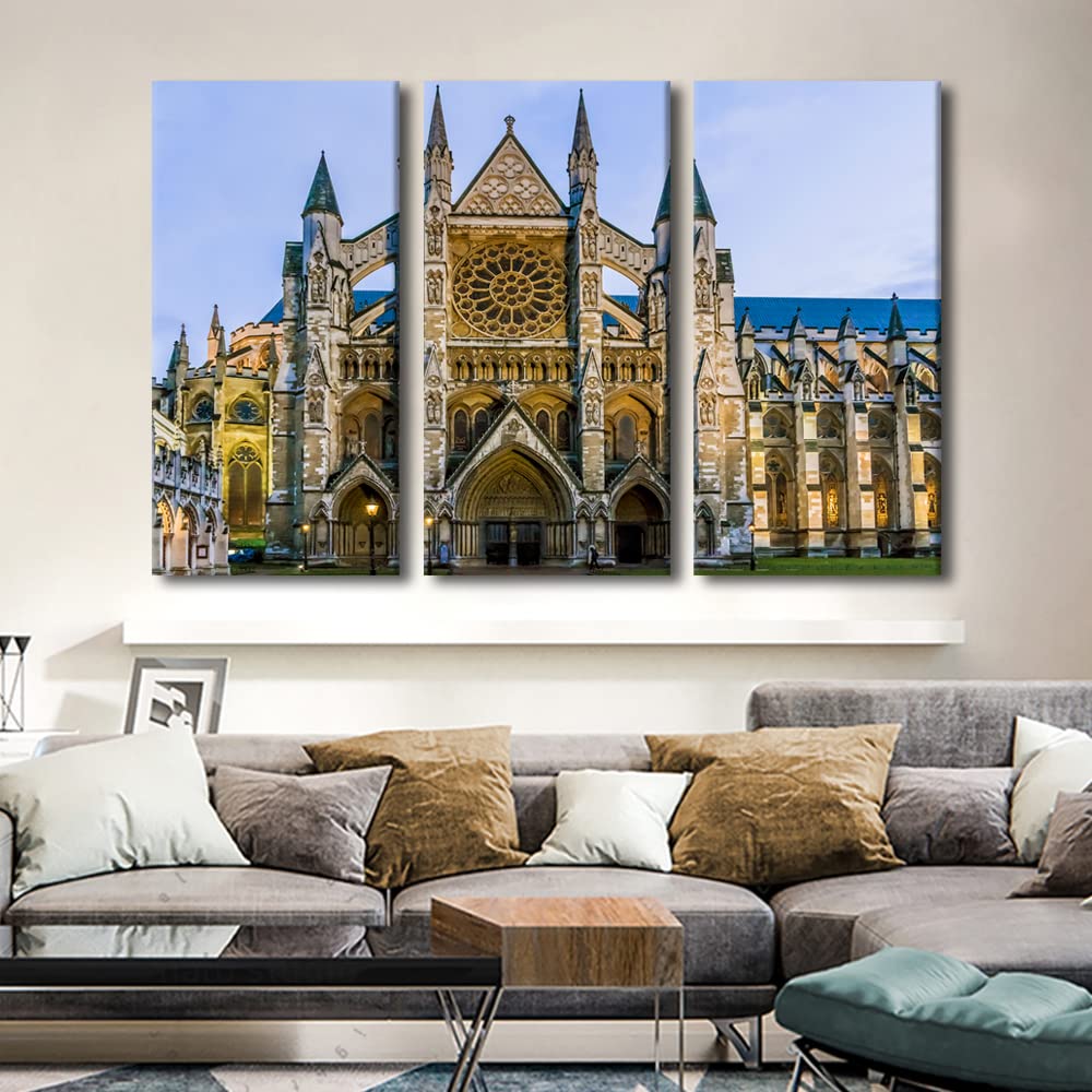 TUMOVO Large Canvas Wall Art - Westminster Abbey Gothic Church Painting, 60