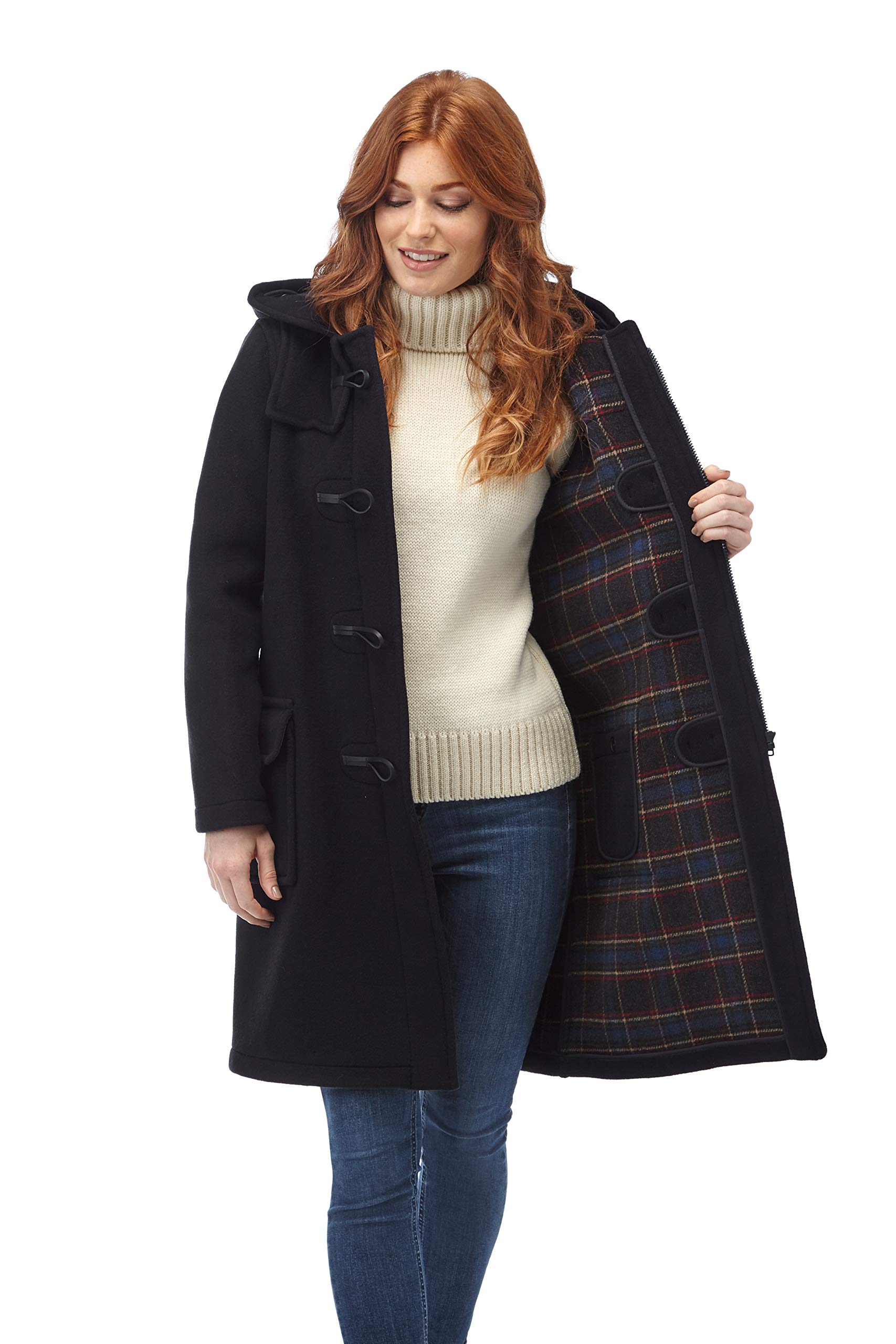 Original Montgomery Women's Duffle Coat - Classic Wool Toggle Button Winter Coat for Women | Warm Outerwear for Cold Weather, Commuting & City Fashion