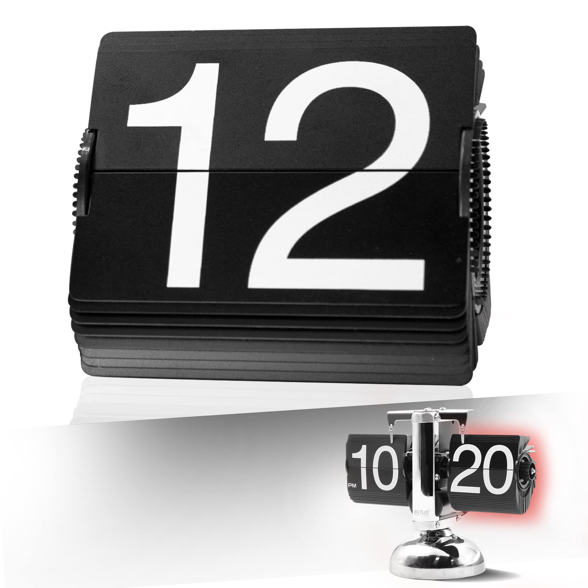 Betus Original Replacement Flip Desk Shelf Clock Cards - Minute Cards for Office, Home, and Classroom Use