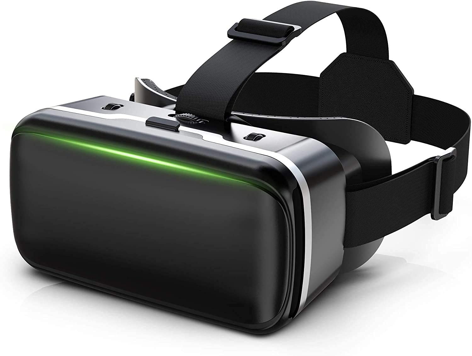 Premium VR Headset for Movies & Games - 3D Virtual Reality Glasses Goggles with 2K Anti-Blue Light Lenses, Adjustable Pupil & Focus - Compatible with iPhone & Android Smartphones - Perfect for Home Entertainment, Gaming & VR Experiences (Black)