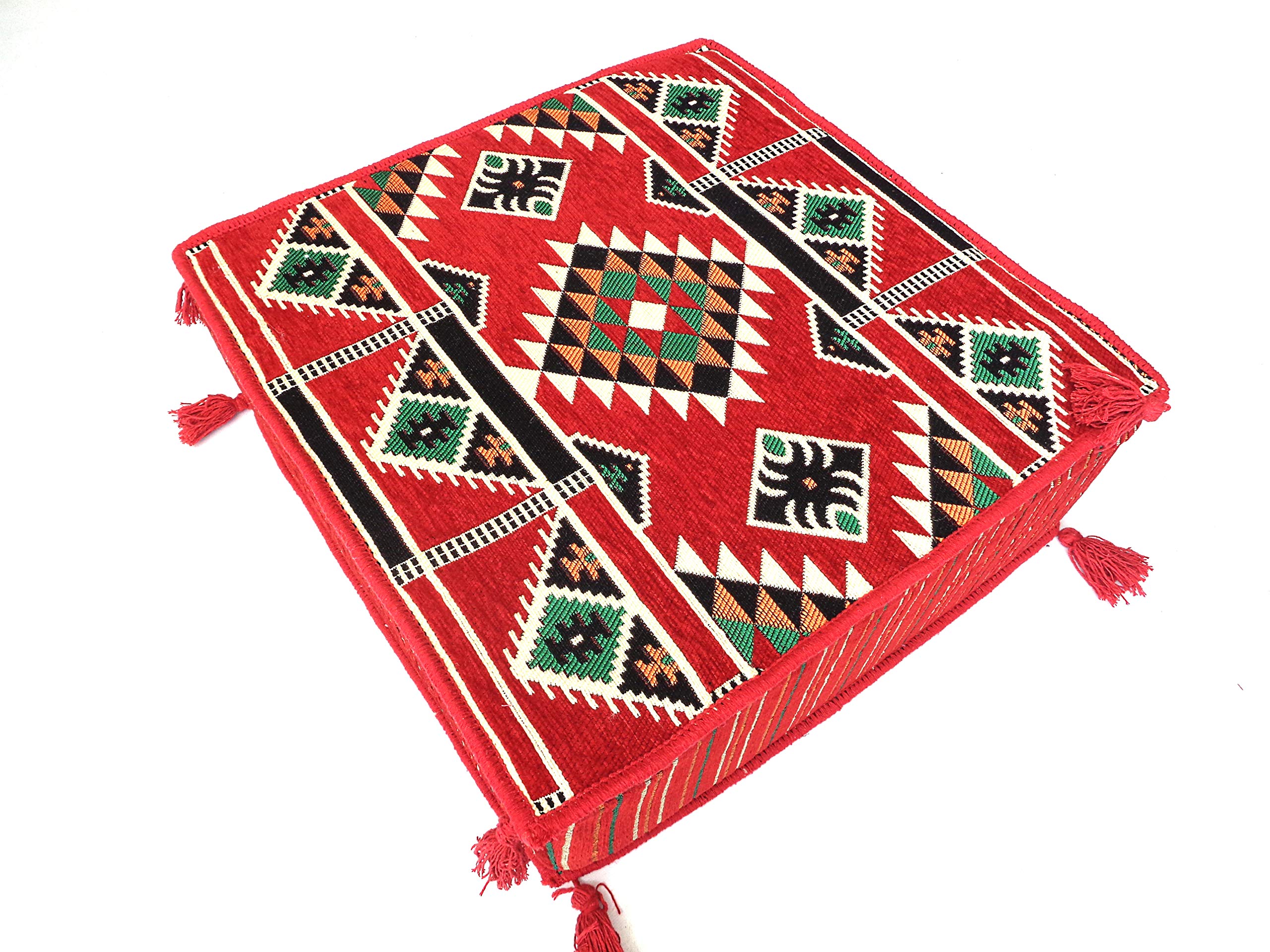 Handmade Kilim Poufs & Ottomans - Moroccan Footstool, Arabic Coffee Table, Pet Bed - Boho Chic Home Decor for Living Room, Bedroom, or Outdoor Use