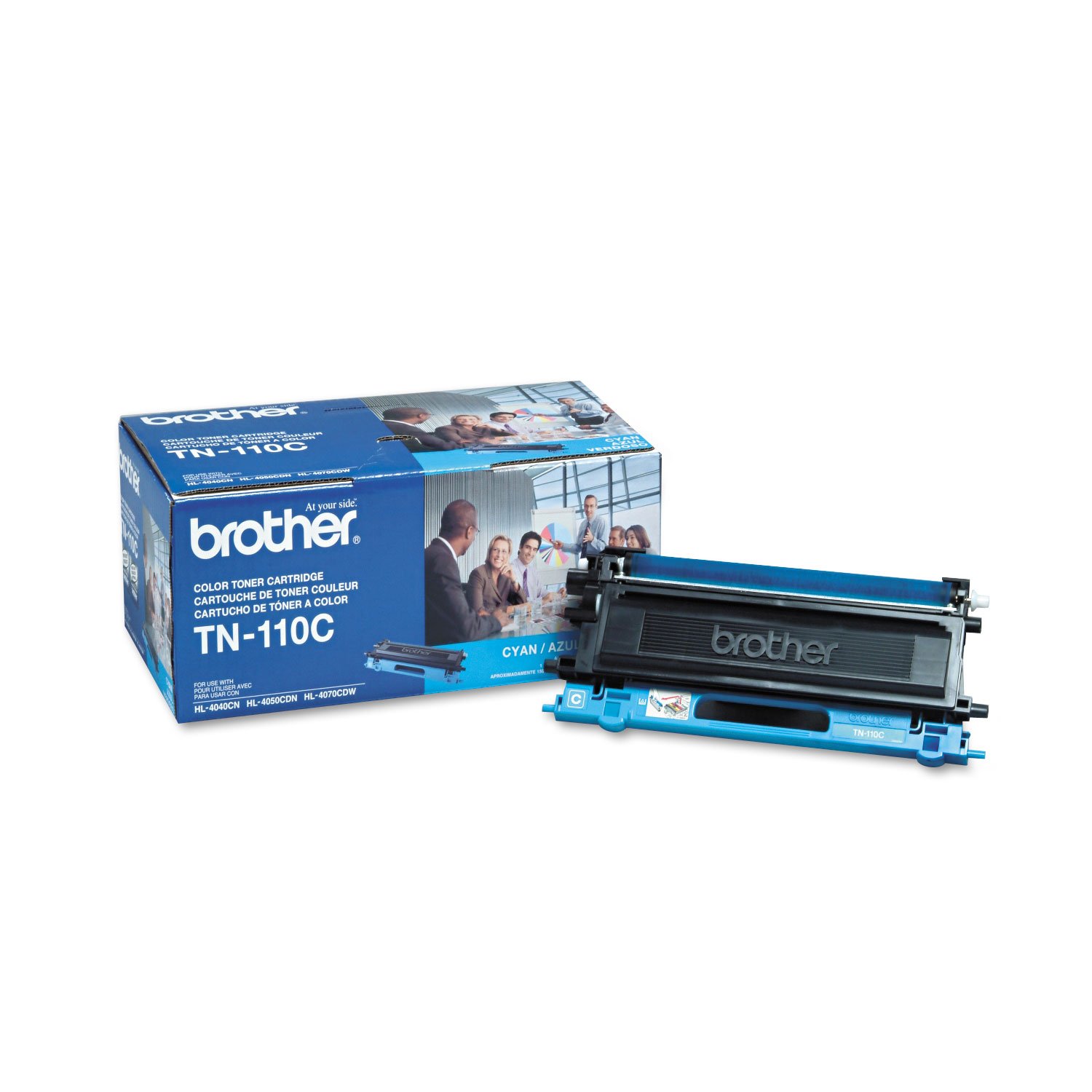 Brother TN-110C Cyan Toner Cartridge - Compatible with DCP-9040CN, DCP-9045CDN, HL-4040CDW, HL-4040CN Printers | High-Quality Laser Printer Replacement | Perfect for Office & Home Printing Needs