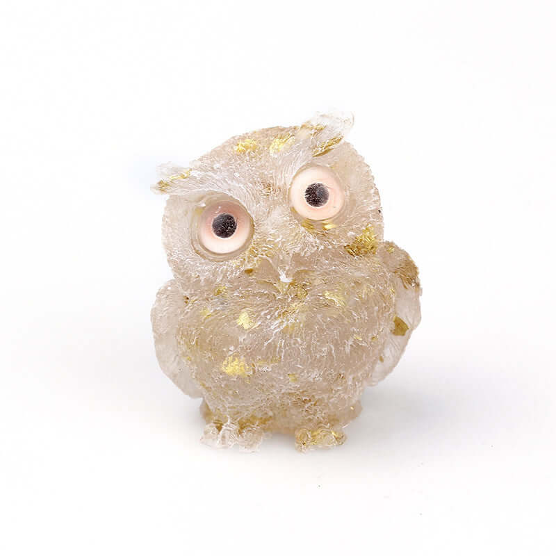 Crystal Stone Owl Ornaments - Handcrafted Table Top Decor for Home & Office | Feng Shui Gift, Zen Meditation Decor, Bookshelf Display | A6565