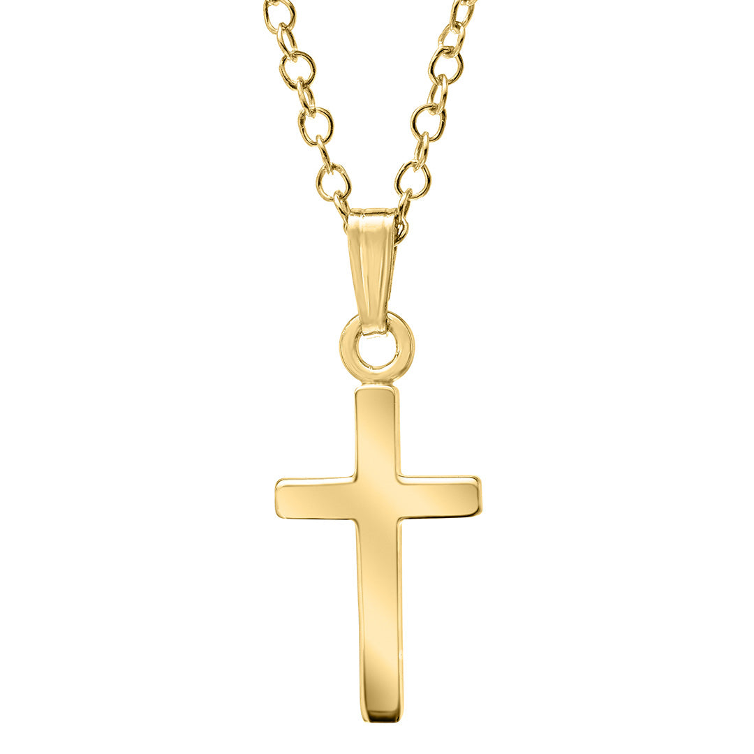 14K Gold Filled Baby Cross Pendant Necklace - Religious Jewelry for Christening, Baptism & First Communion Gifts