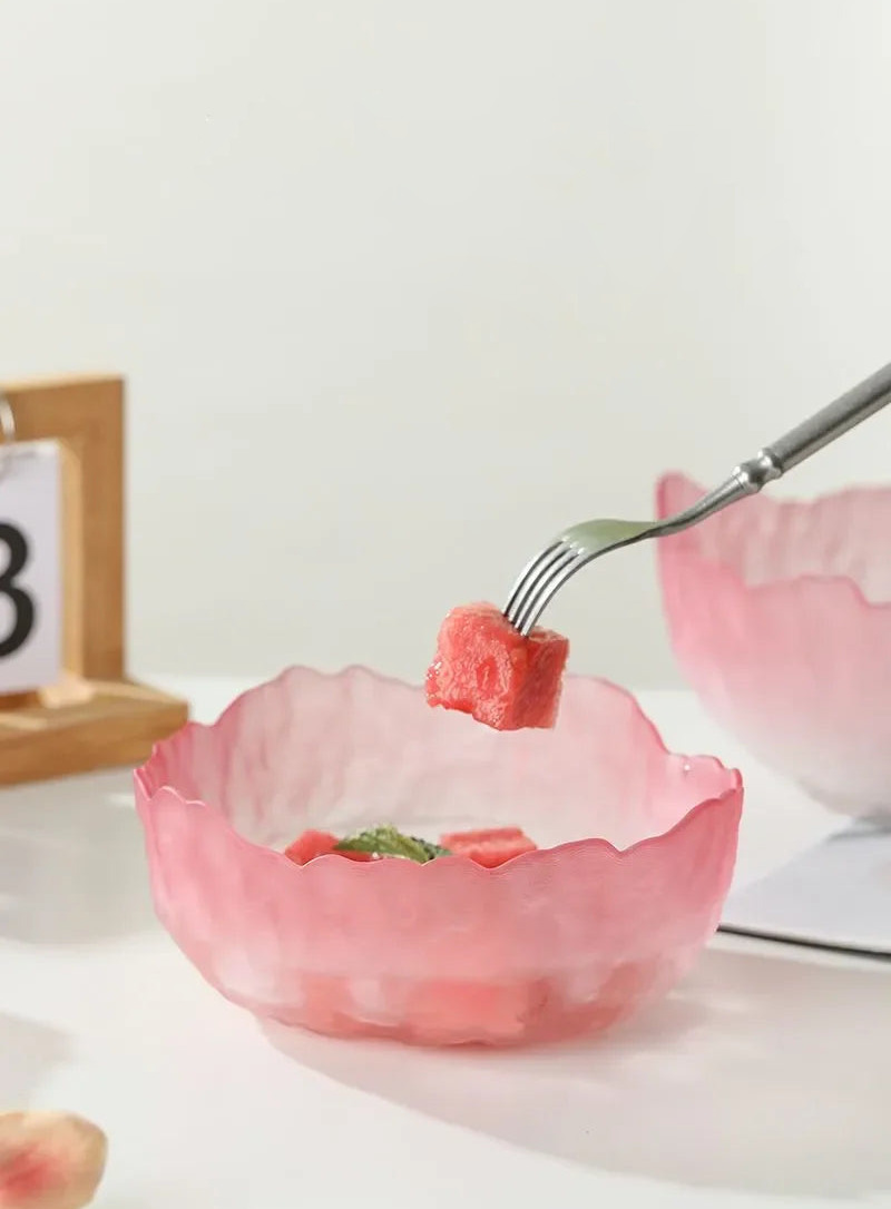 Lulu Frosted Glass Dessert Bowl Set - Elegant Serving Dishes for Ice Cream, Pudding & Fruit - Perfect for Parties, Dessert Bars & Home Entertaining