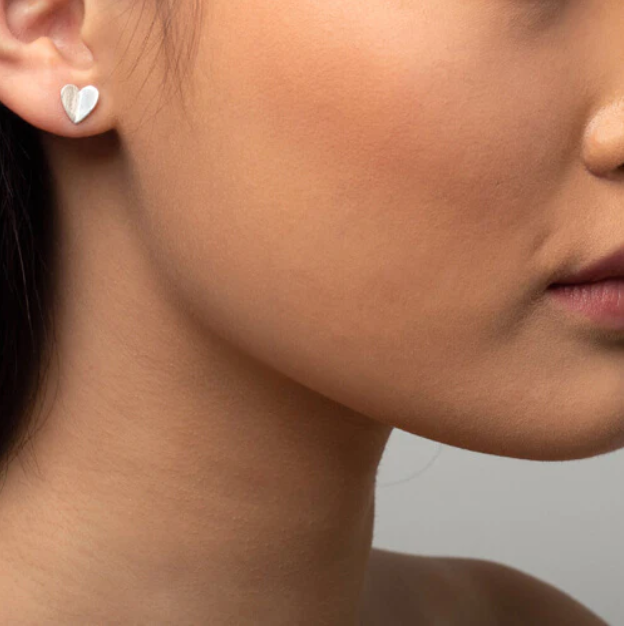 Elegant Folded Heart Earrings for Women - Sterling Silver Dainty Love Jewelry Gift for Valentine's Day, Anniversary & Romantic Occasions