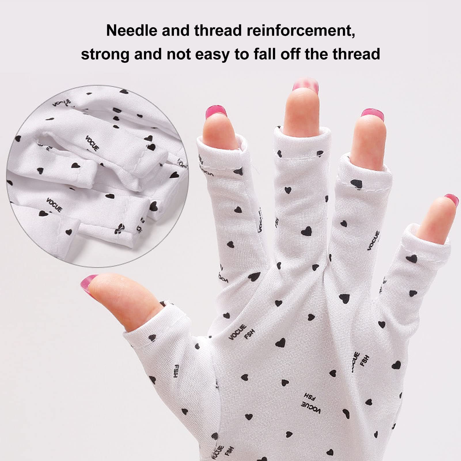 UV Protection Gloves for Gel Nails - Stretchy & Breathable Hand UV Blocking Gloves for Nail Salon, Travel & Outdoor Activities