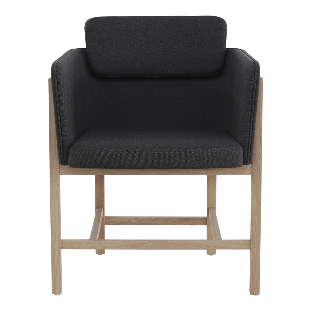 Aya Modern Dining Armchair - Upholstered Fabric Seat, Sturdy Wooden Legs, Comfortable Kitchen & Dining Room Chair for Home, Restaurant, and Cafe Use
