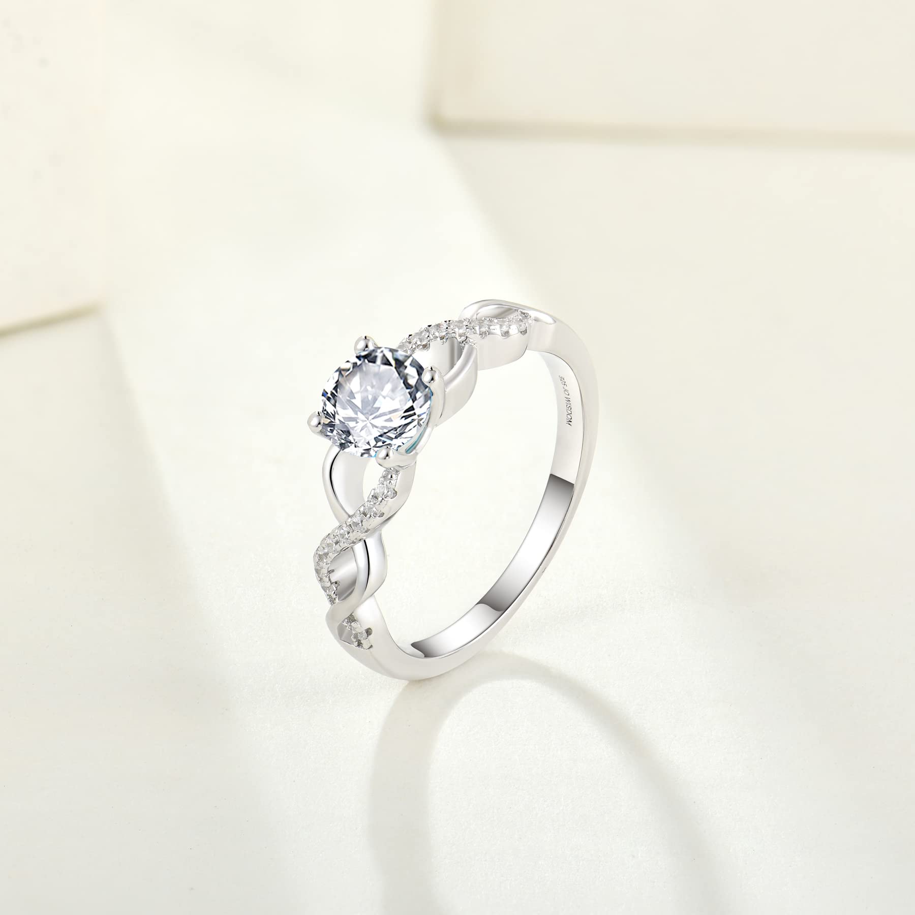 STARCHENIE Sterling Silver Infinity Rings for Women - Elegant Twist Criss-Cross Cubic Zirconia Wedding Band, Promise Ring & Fashion Jewelry | Perfect for Anniversary Gifts, Date Nights & Everyday Wear