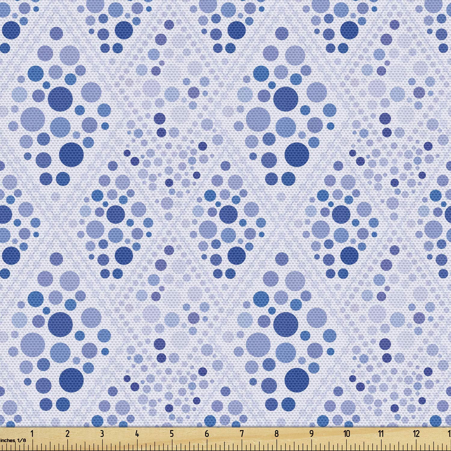 Ambesonne Abstract Fabric by The Yard - Pastel Rhombus & Bubble Pattern Contemporary Decorative Fabric for Upholstery, Curtains & DIY Home Decor (5 Yards, Ceil Blue) | Perfect for Sofa Covers, Throw Pillows & Wall Hangings