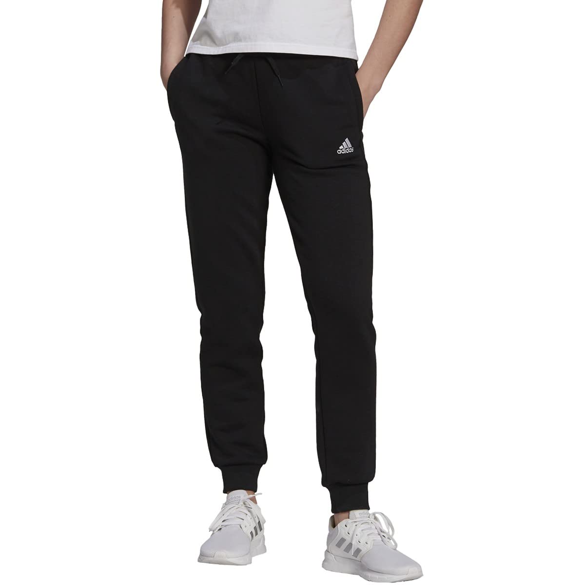 Adidas Women's Essentials Fleece Logo Pants - Soft Comfortable Joggers for Lounge, Workout & Casual Wear
