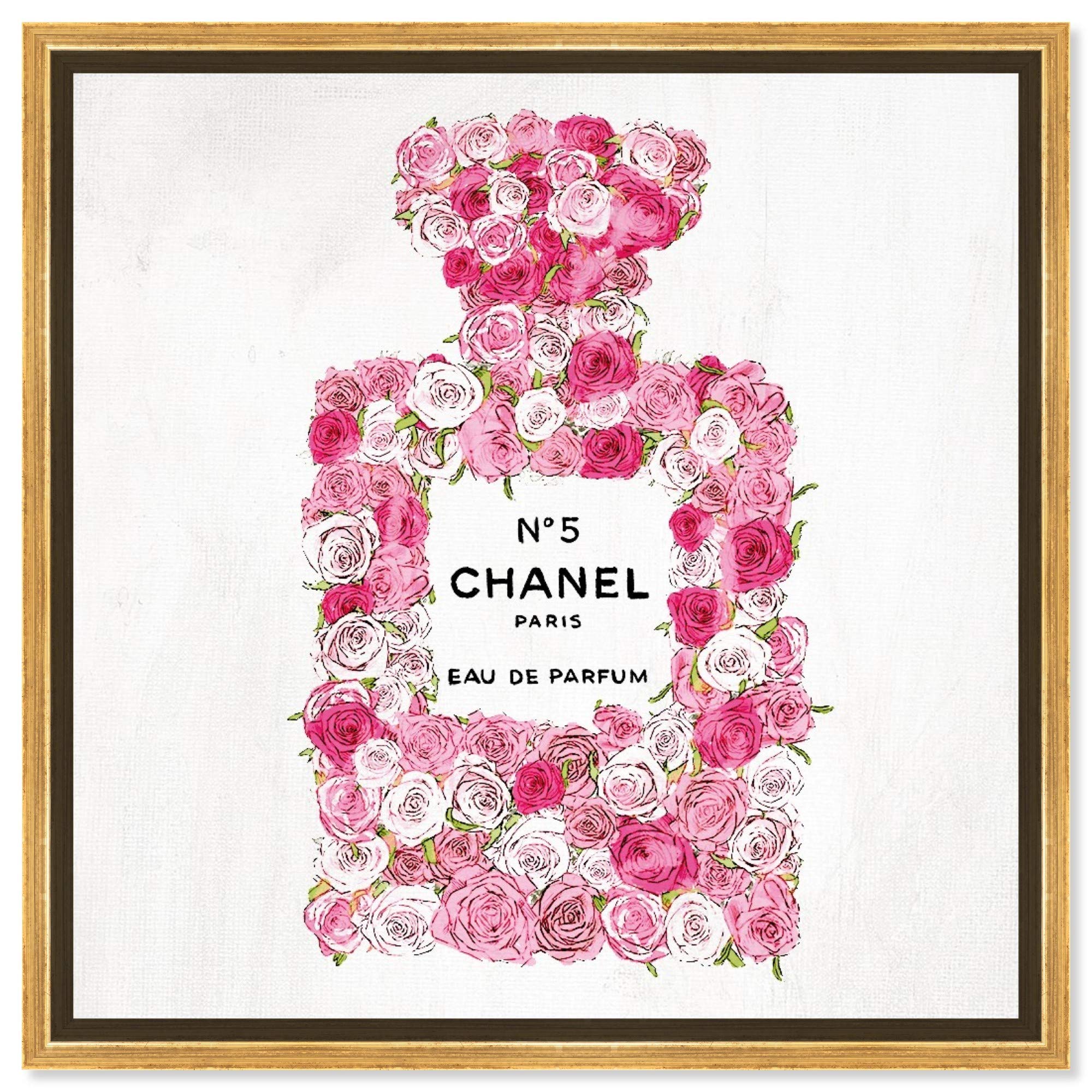 Oliver Gal Artist Co. 'Number 5 Rose II' Pink Floral Framed Wall Art Canvas Print - 12
