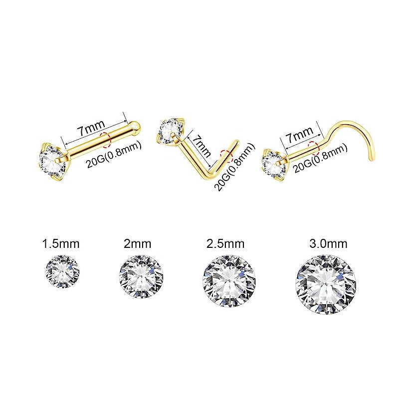 18K Gold Small Nose Stud Piercing Jewelry - Dainty Nose Ring for Women | Perfect for Everyday Wear, Special Occasions & Gifts