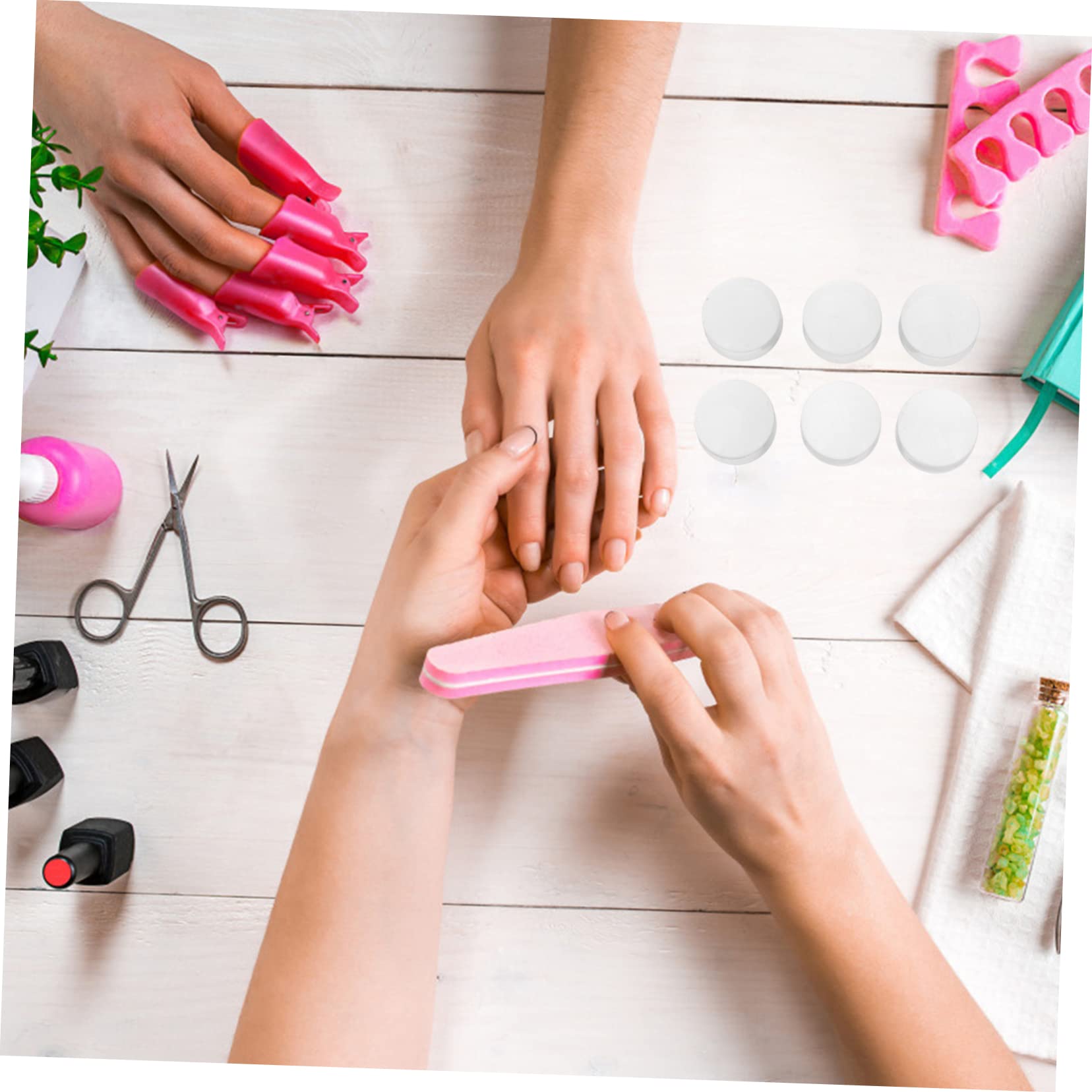 6-Piece Clear Nail Polish Set with Silicone Stamp for French Manicure - Nail Art Tool Kit with Replacement Heads & Pointy Silica Gel Tips - Perfect for Salon Professionals & Home Nail Care