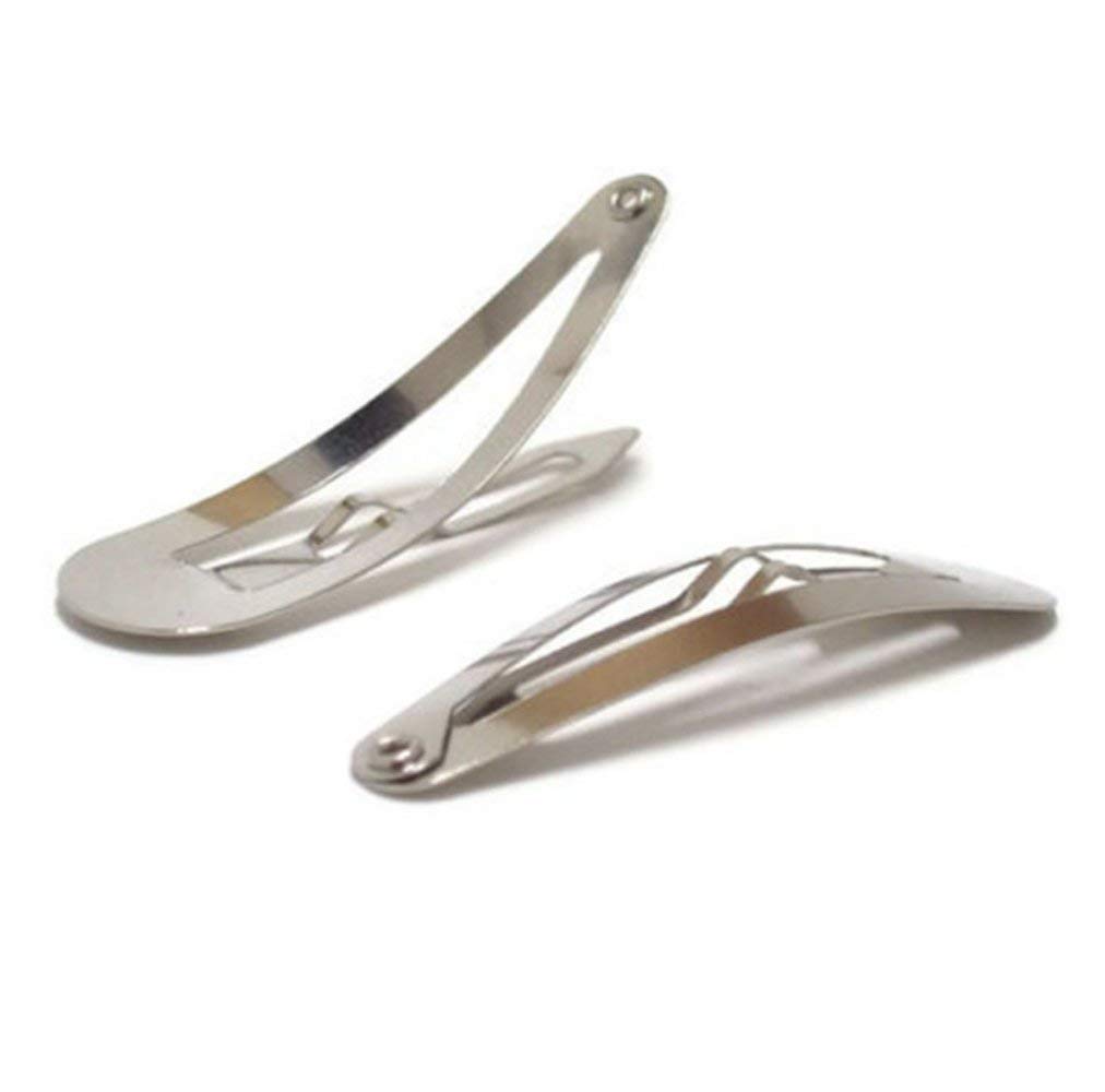 YYCRAFT 100pcs 40mm Metal Snap Hair Clips - No Slip Grip Barrettes for Girls, Women & All Ages | Hair Bow Accessories for Toddlers, Teens & Adults | Perfect for School, Parties & Daily Styling