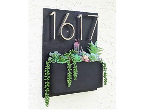 Custom Address Sign with Planter Box - Personalized House Number Plaque for Home & Garden Decor - Perfect for Front Porch, Yard, and Entryway Display