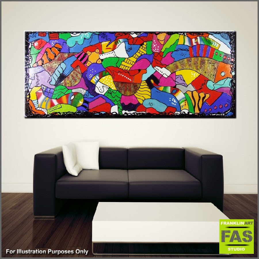 Abstract Colorful Wall Art - Modern Canvas Painting for Home & Office Decor - Perfect for Living Room, Bedroom, or Workspace