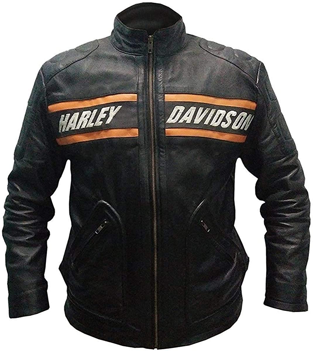 Bill Goldberg Motorcycle Jacket - Genuine Cow Leather Biker Jacket for Men - Black Moto Jacket for Riding & Casual Wear