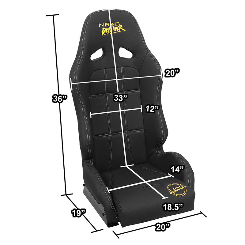 1 Piece Defender Waterproof Vinyl Fixed Back Bucket Racing Seat - Universal Fit for Cars, Trucks & SUVs - Perfect for Racing, Drifting & Off-Road Adventures