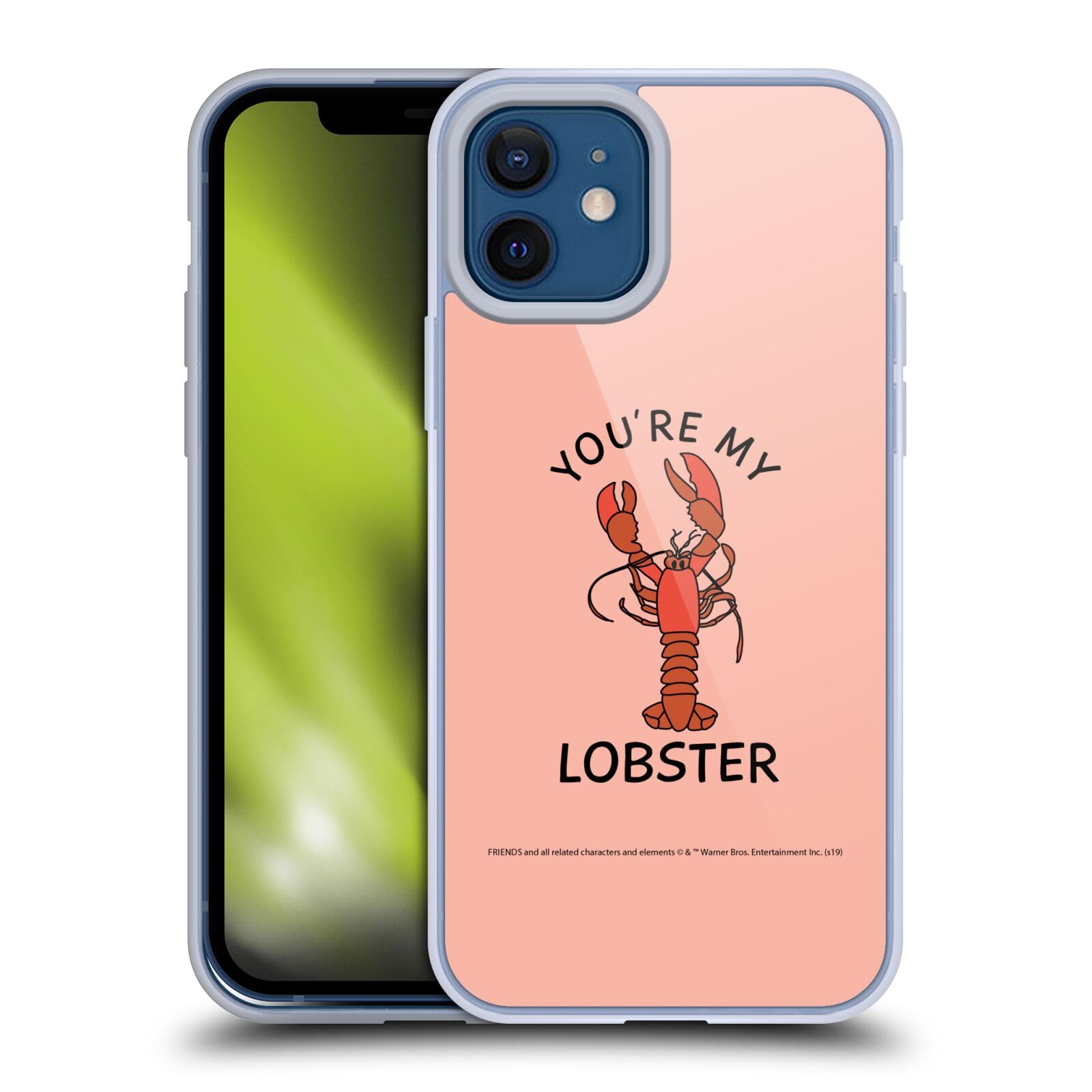 Officially Licensed Friends TV Show Lobster iPhone 12 Case - Soft Gel Phone Cover for iPhone 12/12 Pro - Cute Lobster Design Inspired by Friends Sitcom - Perfect Gift for Friends Fans & TV Show Lovers