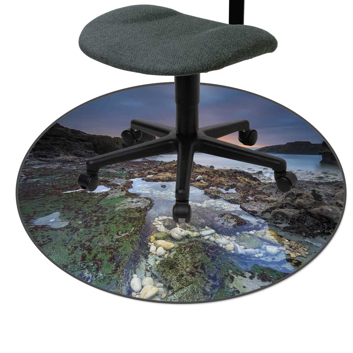 Premium Sea View Sky Chair Mat for Hardwood Floors & High Pile Carpets - 51 Inch Non-Slip Office Chair Rug for Gaming Room & Home Office Decor - Perfect for Workspaces, Study Areas & Computer Desks