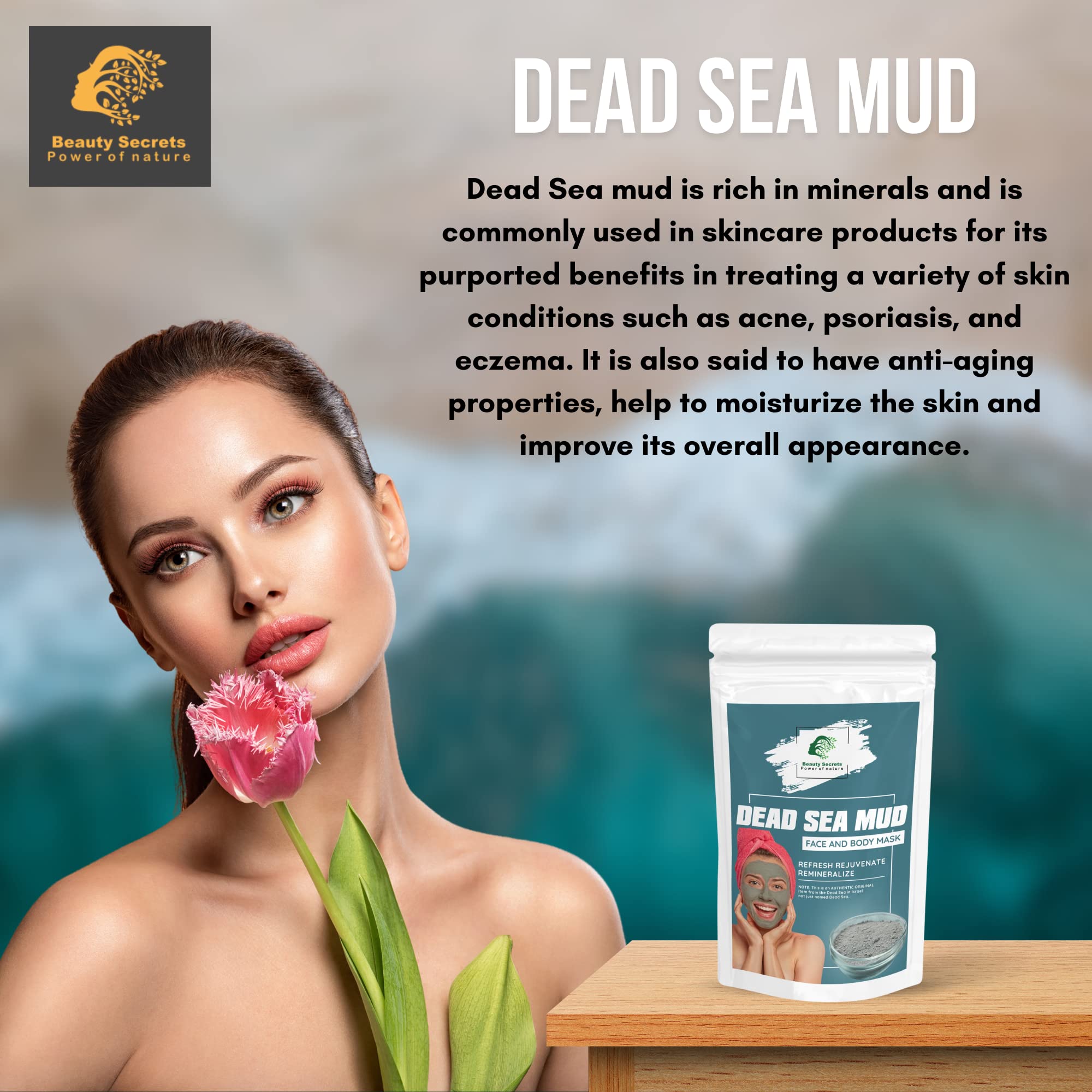 Dead Sea Mud Mask for Face & Body - Natural Pore Minimizer, Acne & Blackhead Treatment for Oily Skin - Deep Cleansing & Detoxifying Facial Mask for Spa Day & Self-Care Routine