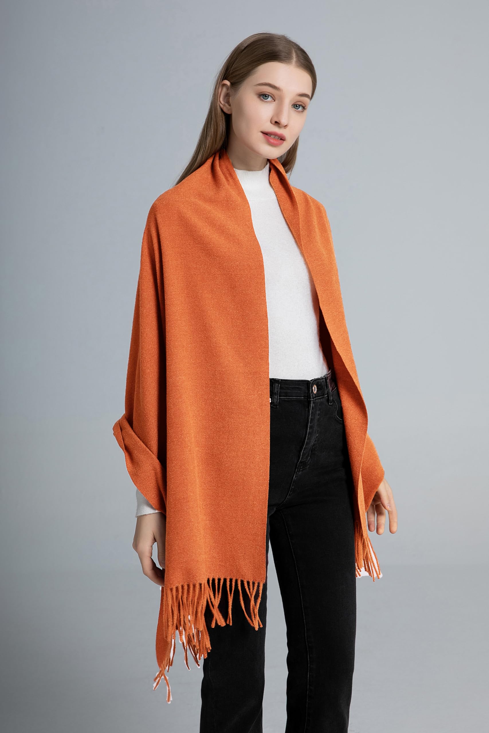 Luxury Longwu Cashmere Pashmina Shawl for Women - Soft Winter Scarf Wrap, Elegant Stole for Weddings, Evening Dresses & Special Occasions | Perfect for Gifts, Holiday Parties & Formal Events