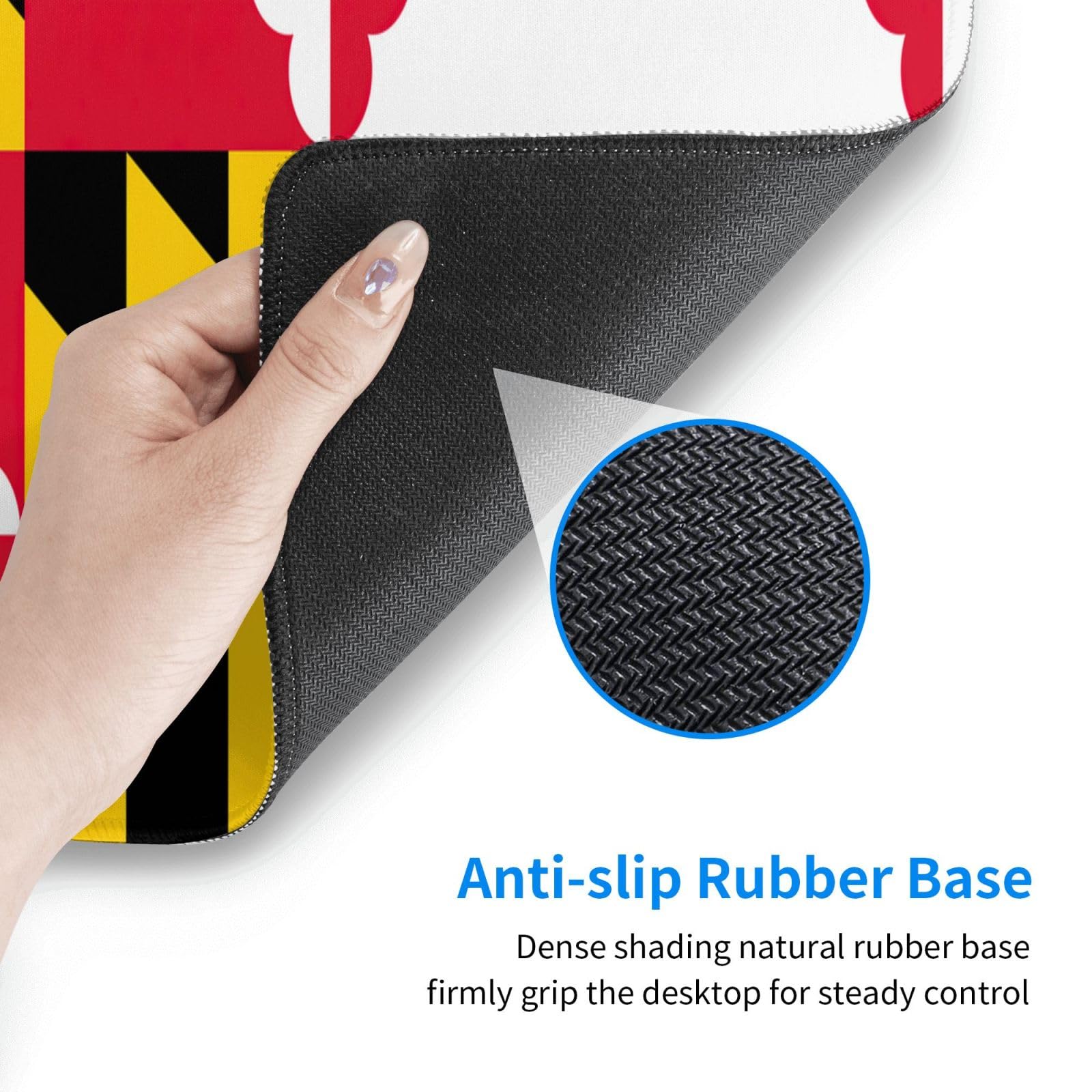 Maryland Flag Large Keyboard Mat - Smooth Durable Desk Pad & Gaming Mouse Pad - Waterproof Easy Clean - Perfect for Office, Gaming & Home Workspace