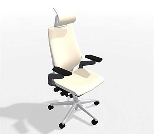 Steelcase Gesture Ergonomic Office Chair with Adjustable Headrest & Lumbar Support - Pita Fabric, Platinum Frame (Light/Light) - Ideal for Home Office, Gaming & Workspaces - Hard Floor Casters Included