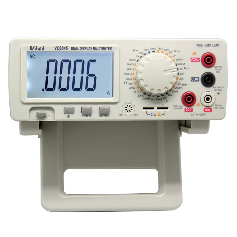 4 1/2 Digit True RMS Digital Multimeter with LCD Display & Backlight - Professional Bench Type Multimeter for Electronics Testing, Electrical Repairs, and DIY Projects