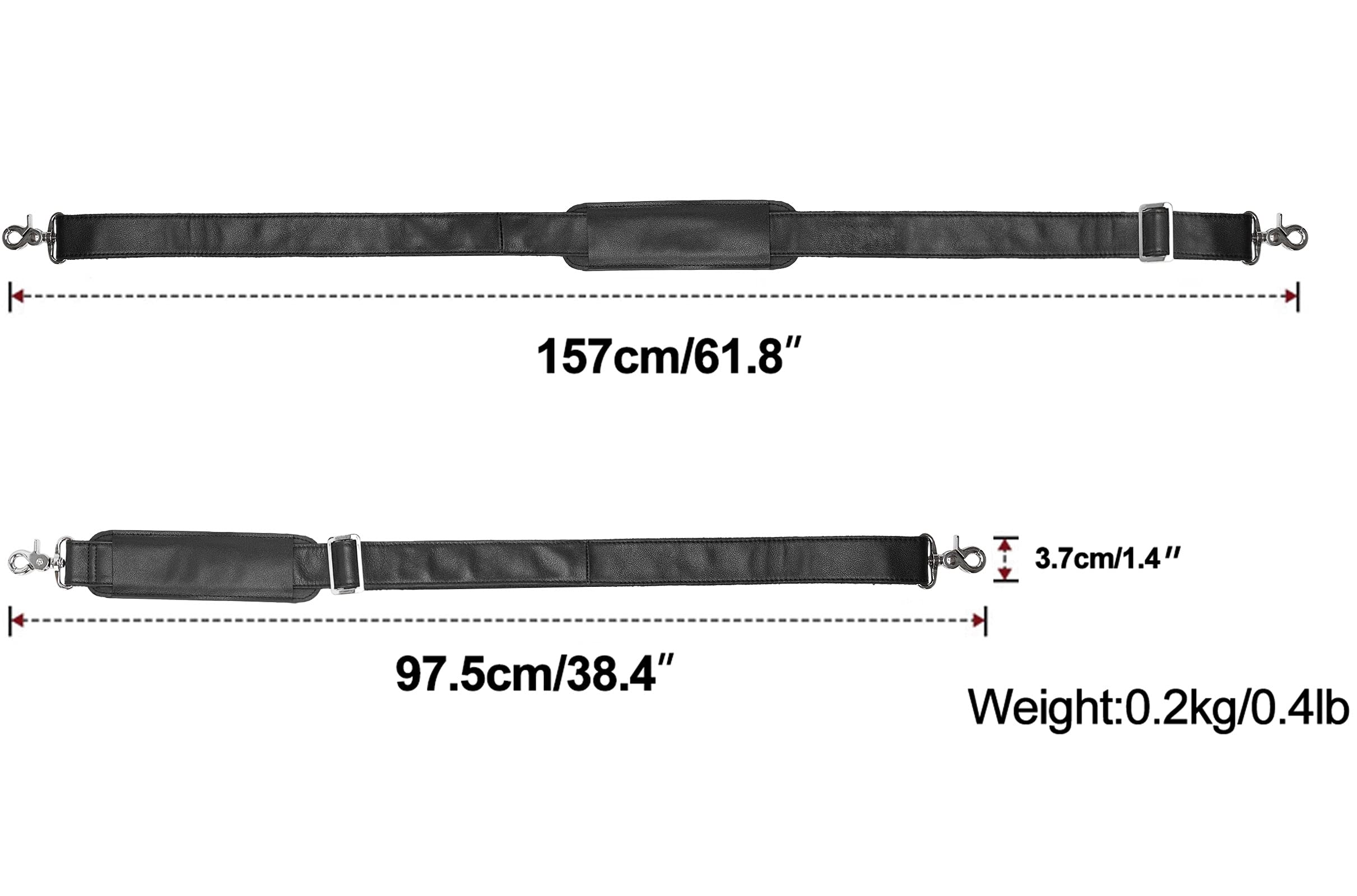 Premium Full Grain Leather Shoulder Strap - Durable Replacement Bag Strap for Laptop Briefcase, Messenger Bag, Duffel, Crossbody & Travel Bags | Perfect for Work Commute, Business Trips & Daily Carry Accessories