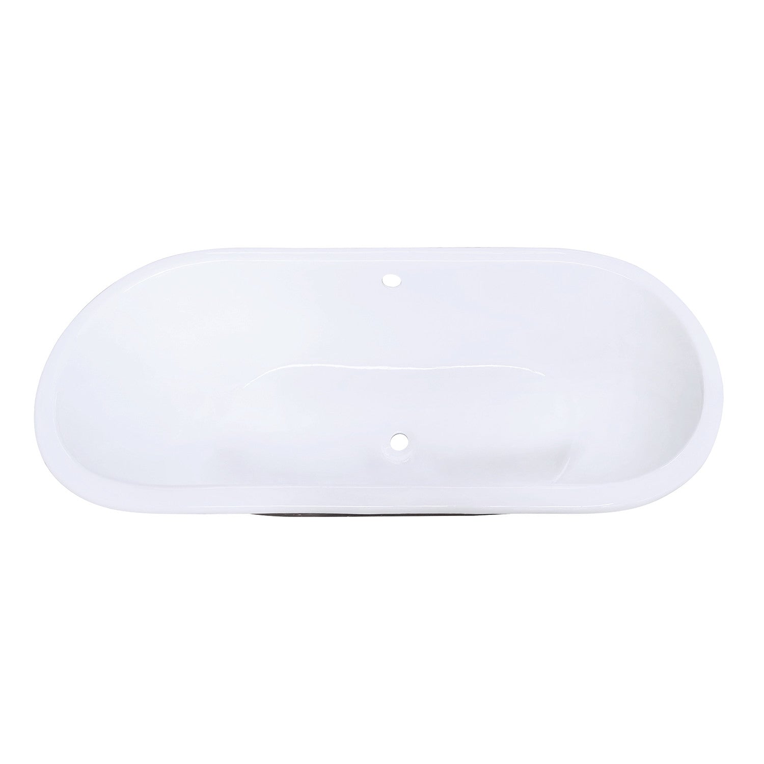 Aqua Eden 63 Inch White Cast Iron Oval Drop-In Bathtub with Center Drain - Perfect for Luxurious Spa Baths & Modern Bathroom Renovations