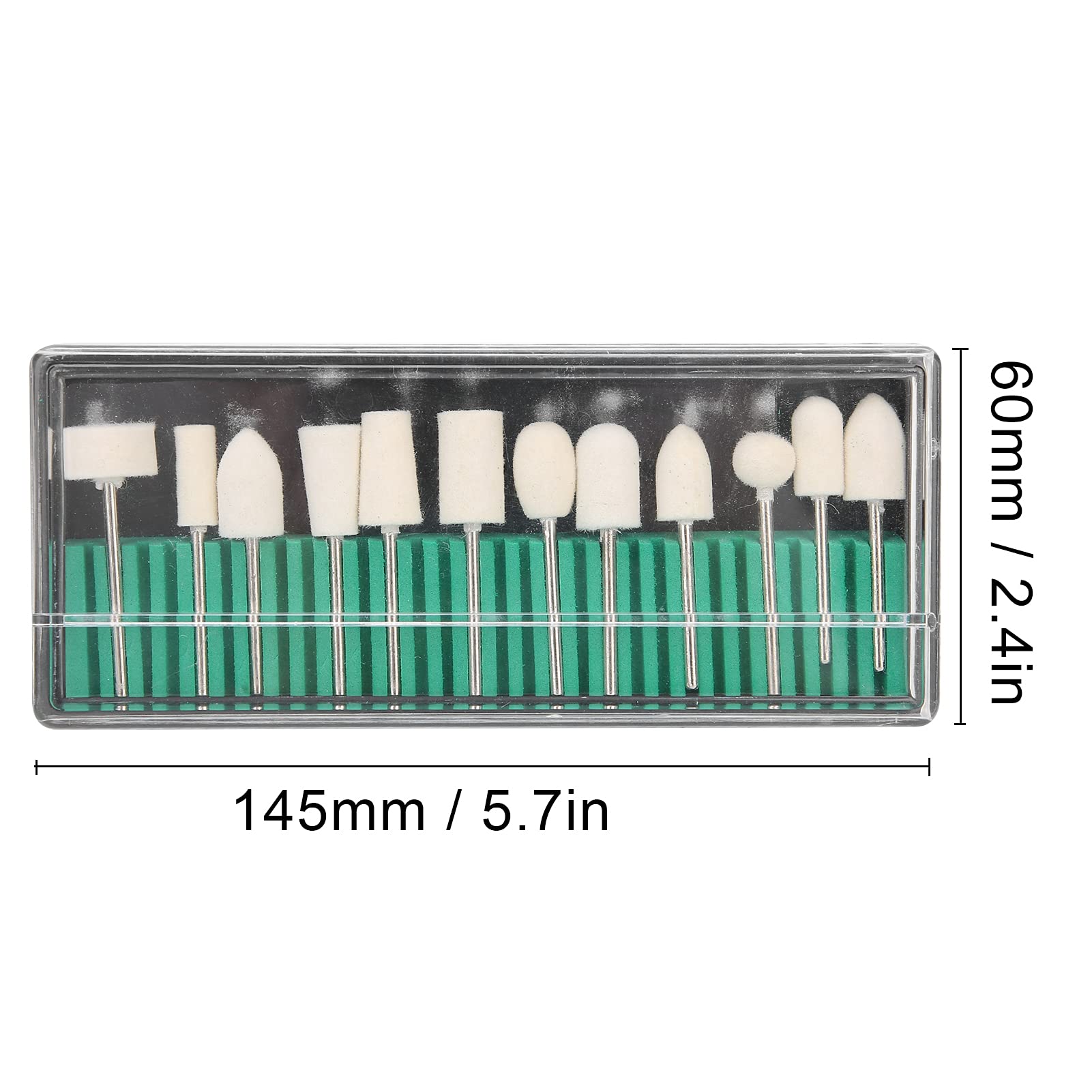 12PCS Wool Felt Nail Drill Bit Set - Professional Nail Grinding & Polishing Heads for Manicure & Pedicure | Portable Nail Drill Accessories Kit for Home & Salon Use | Perfect for Nail Art, Acrylics & Gel Extensions