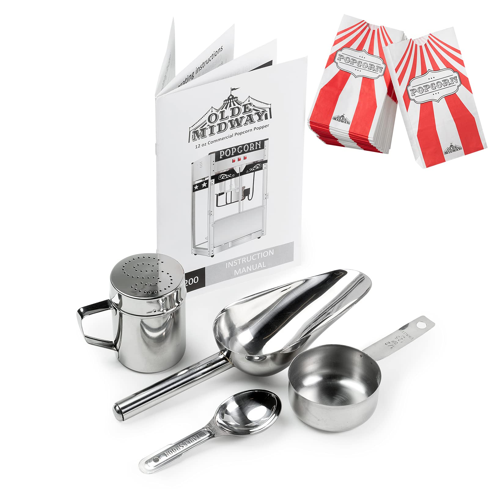 Olde Midway Commercial Popcorn Machine - 12-Ounce Large Kettle Popper Maker for Movie Theater, Carnival & Home Use - Black